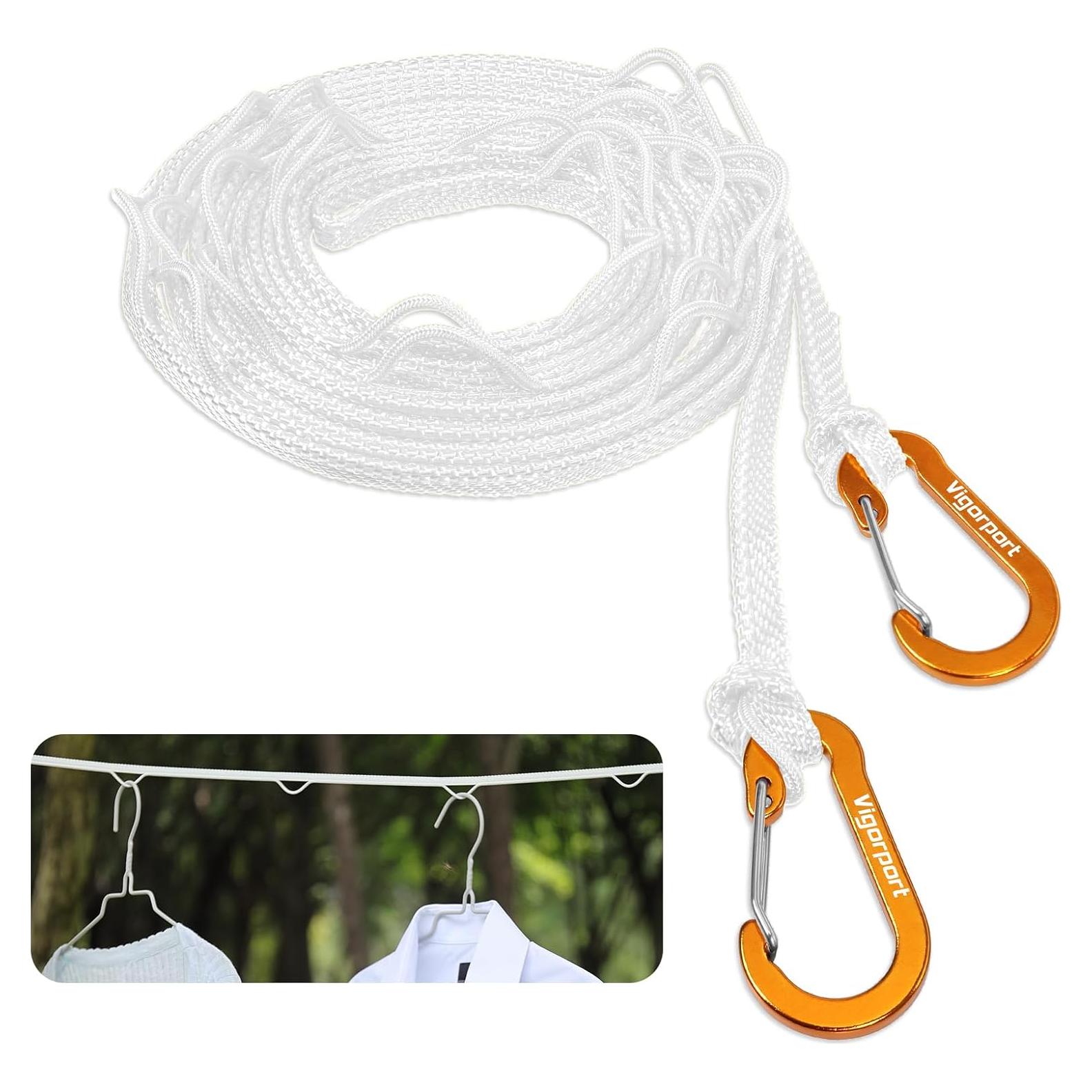 Cuerda de Ropa Portátil Vigorport 3.81m Blanca a Prueba de Viento