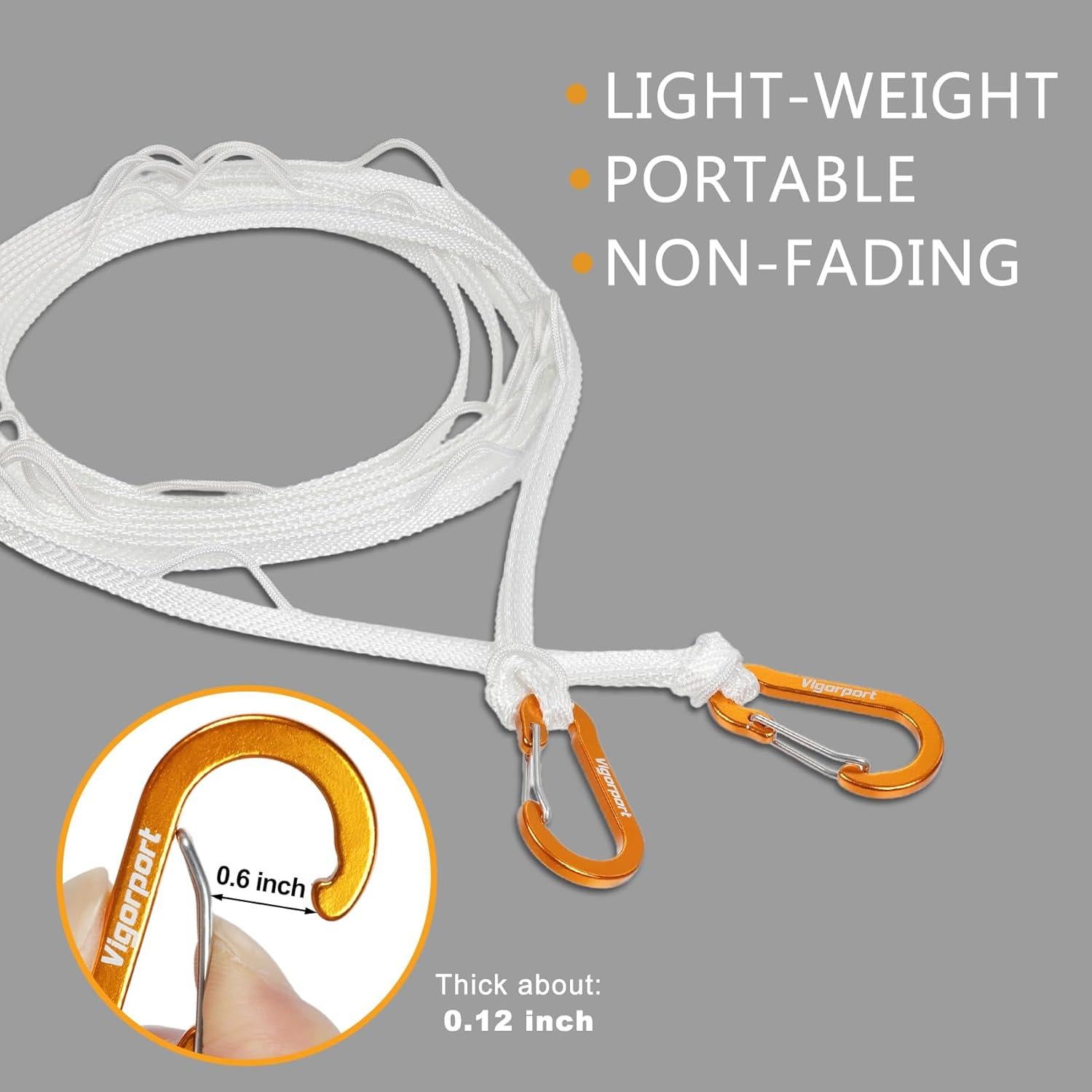 Cuerda de Ropa Portátil Vigorport 3.81m Blanca a Prueba de Viento