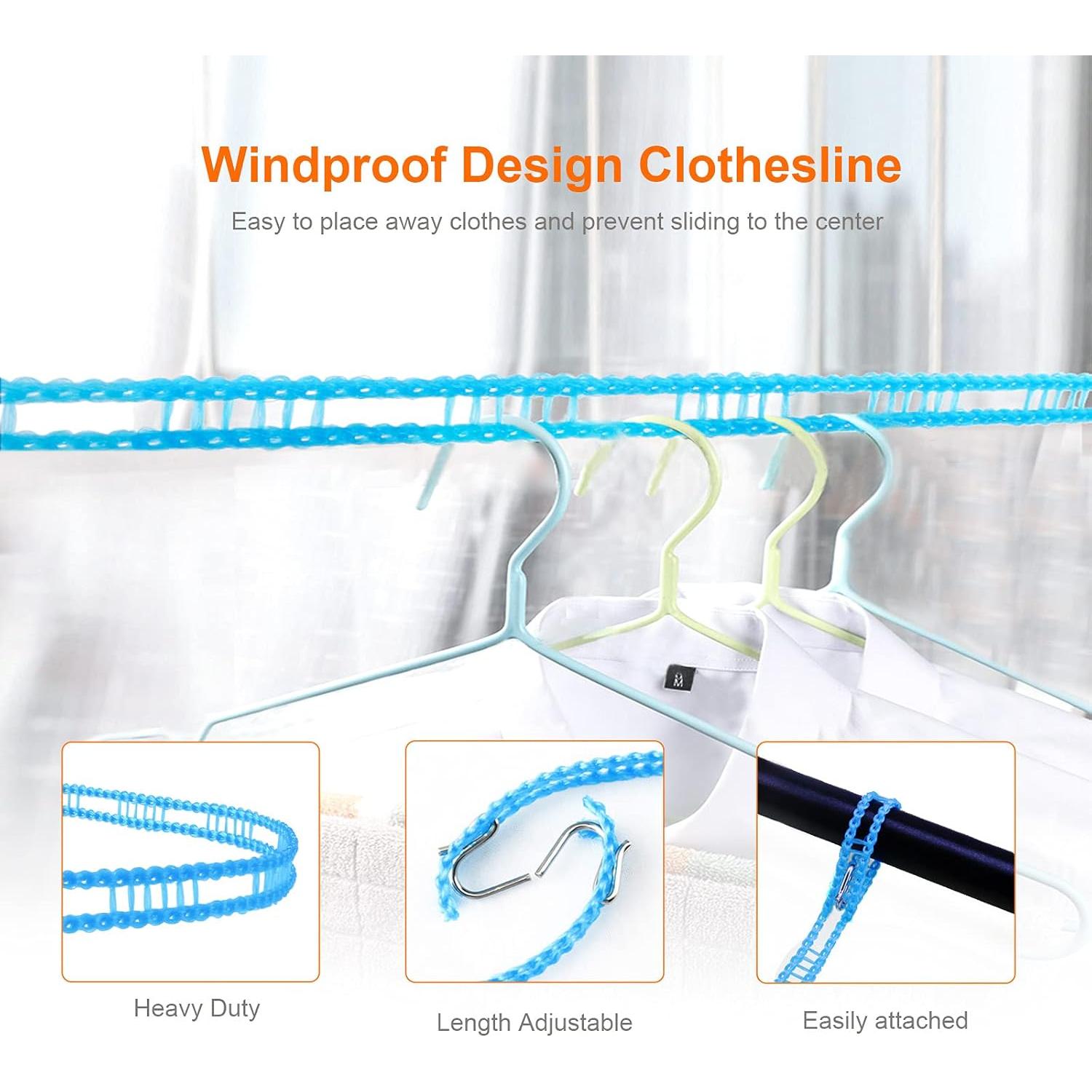 Cuerda de Ropa Portátil HISAFA 5m a Prueba de Viento