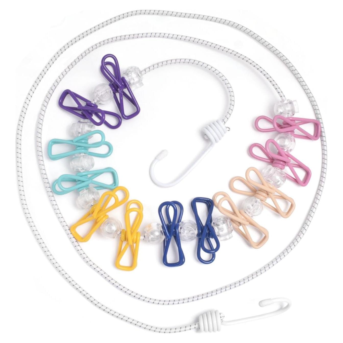 Cuerda de Ropa Portátil Retráctil Highsoner Wave 3.66m 12 Clips