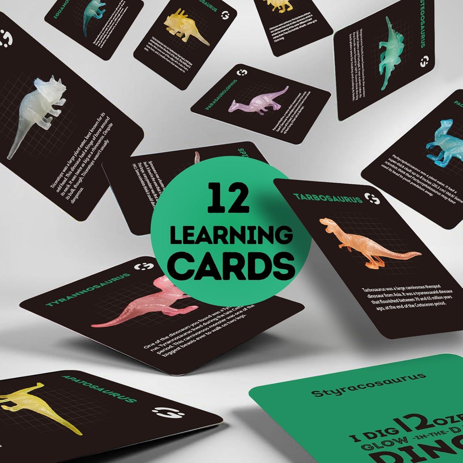 Kit de Excavación de Dinosaurios Gamerside, 12 Huevos Brillantes