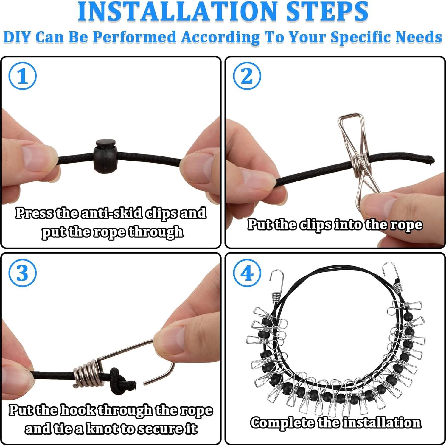 Cuerda de Ropa Portátil RAINFLOW 1.78m con 20 Clips