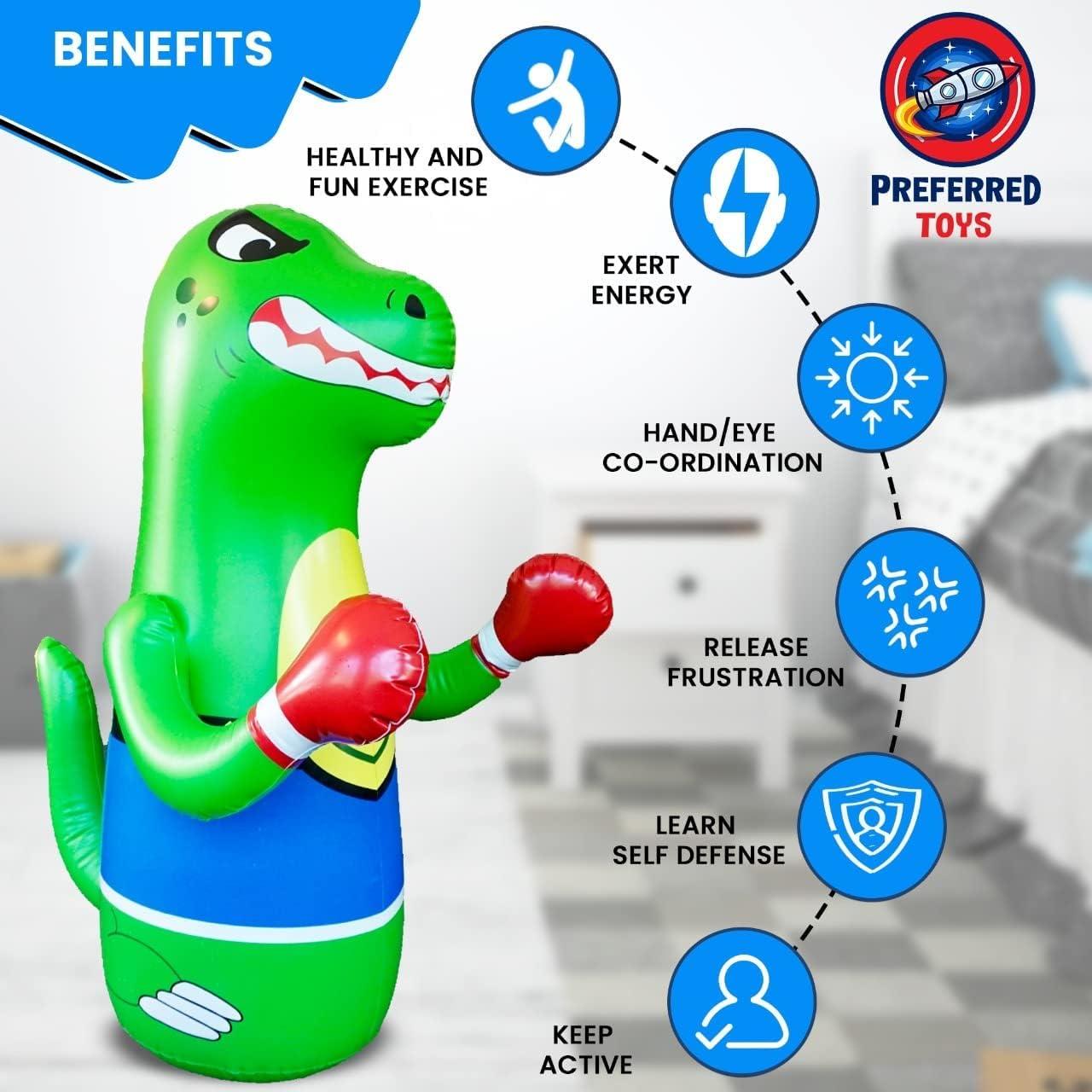 Saco de Boxeo Inflable Dinosaurio - Preferred Toys 119 cm