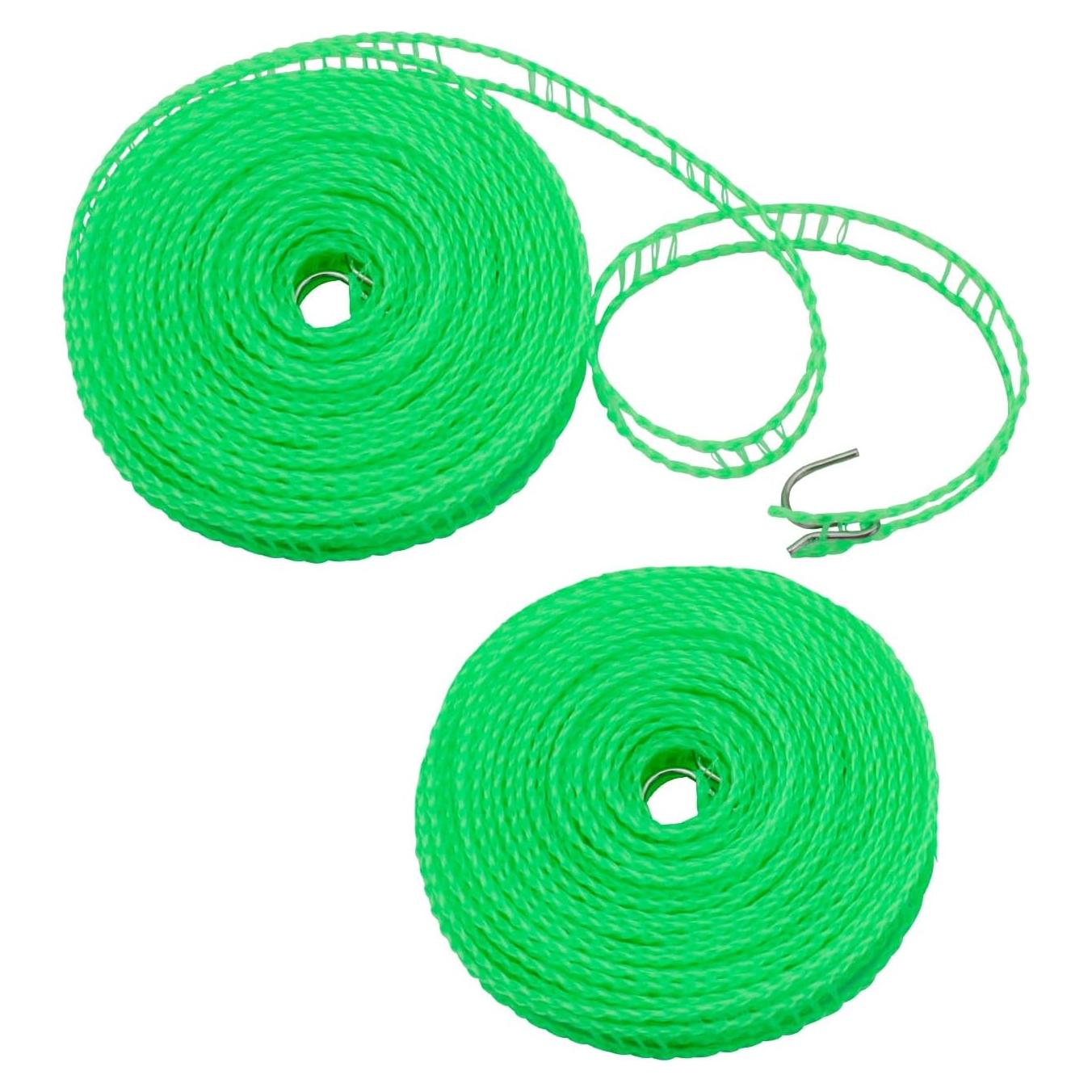 Cuerda de Ropa de Viaje WisePoint 16m con 2 Ganchos Verde