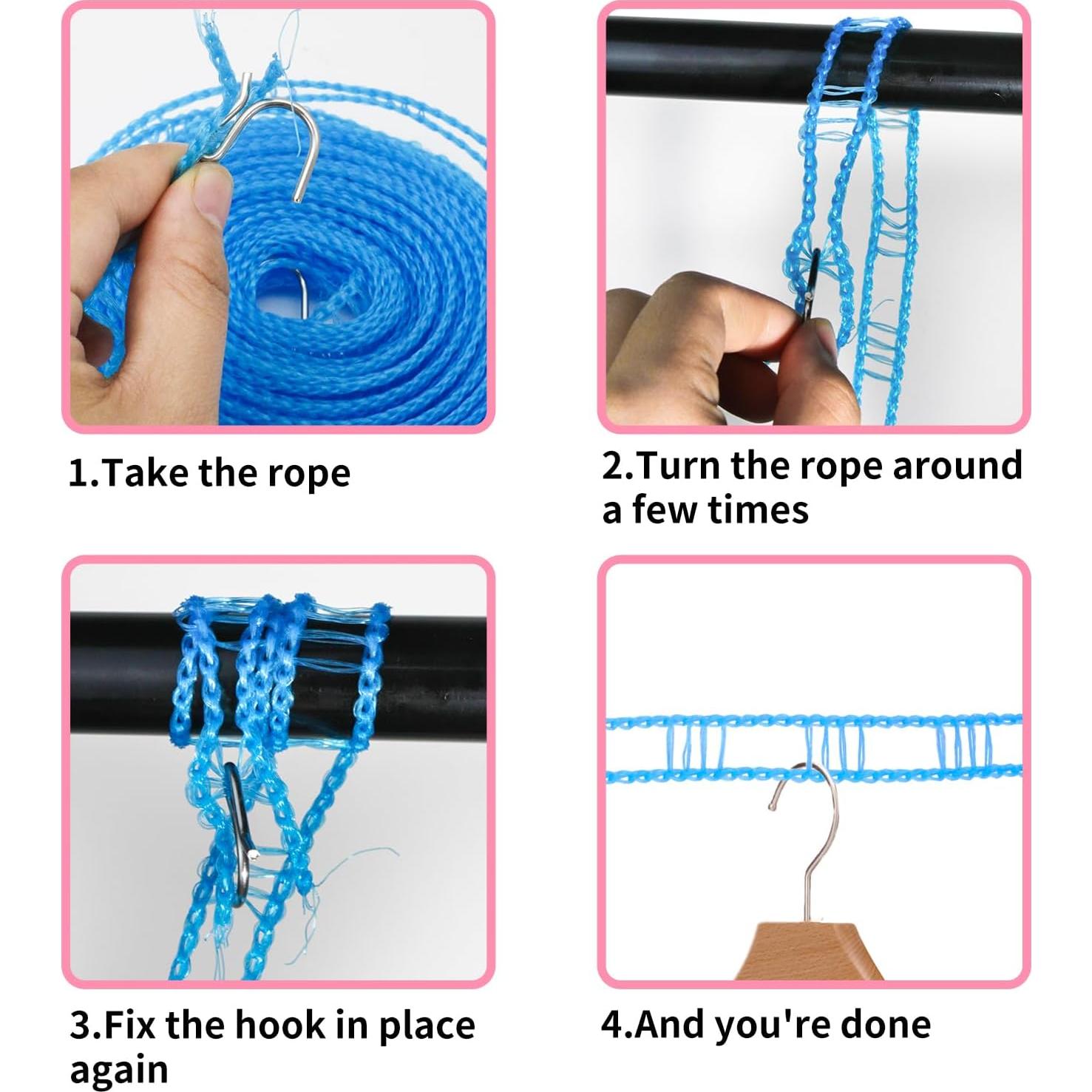 Cuerda de Ropa de Viaje WisePoint 16m con 2 Ganchos Verde