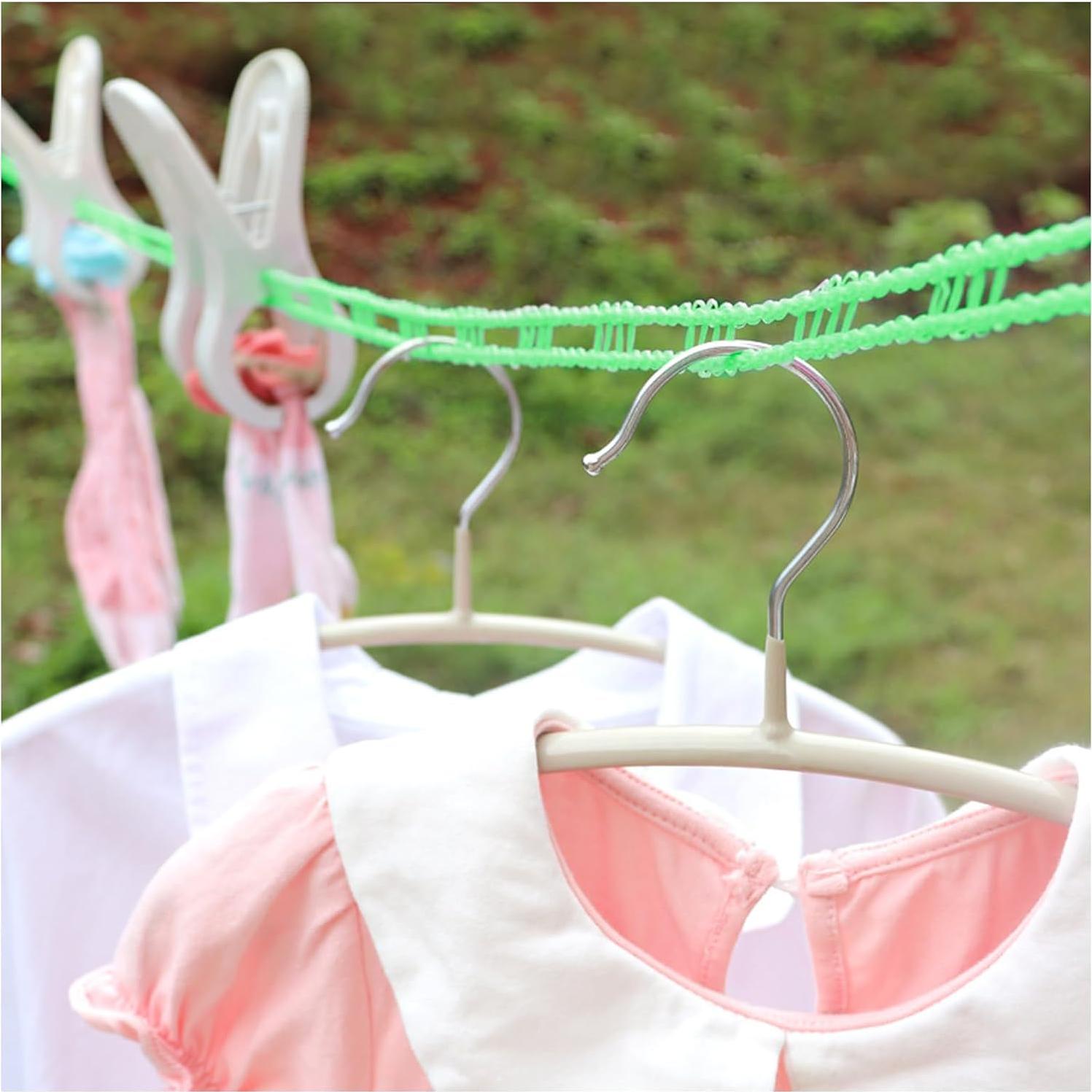 Cuerda de Ropa de Viaje WisePoint 16m con 2 Ganchos Verde