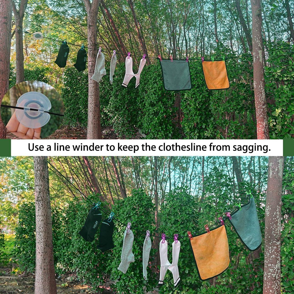 Cuerda de Ropa Elástica SIWUKEH 1.8m con Carrete y Tornillos