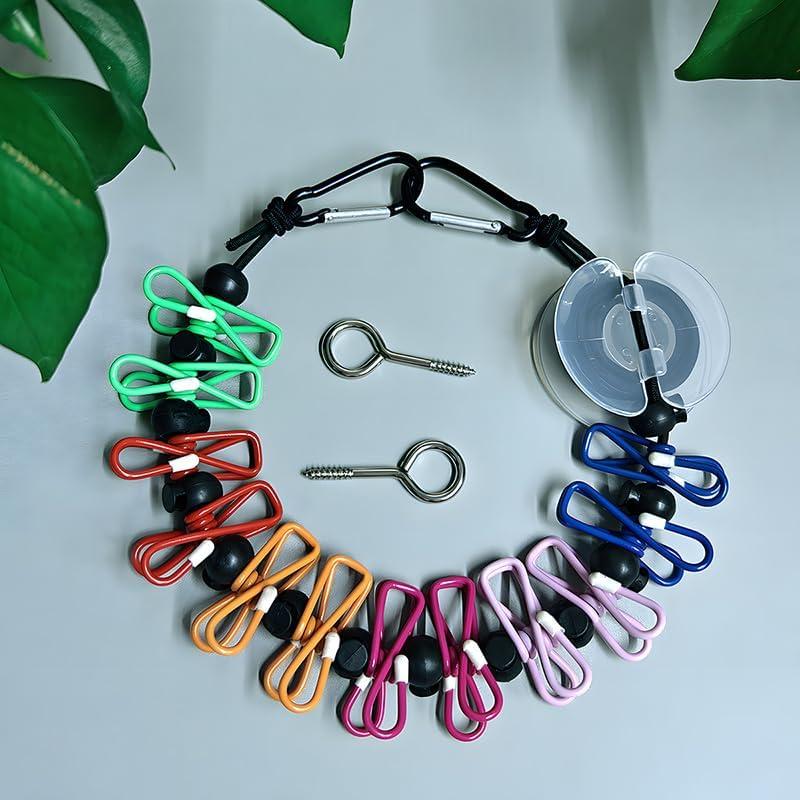 Cuerda de Ropa Elástica SIWUKEH 1.8m con Carrete y Tornillos