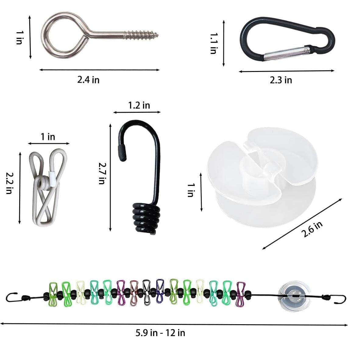 Cuerda de Ropa Elástica SIWUKEH 1.8m con Carrete y Tornillos