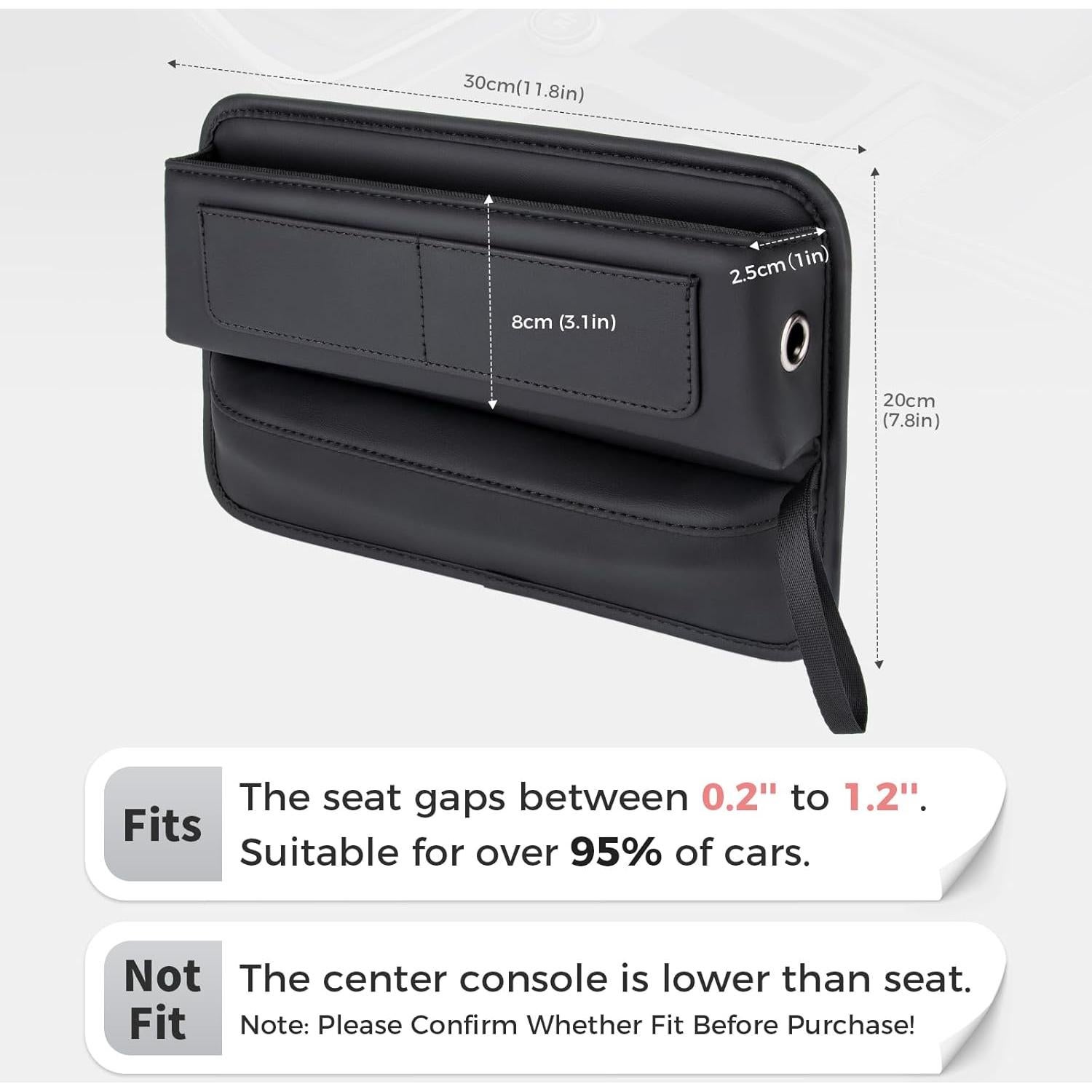 Organizador de Asiento de Coche ALIOBC de Cuero Sintético Negro