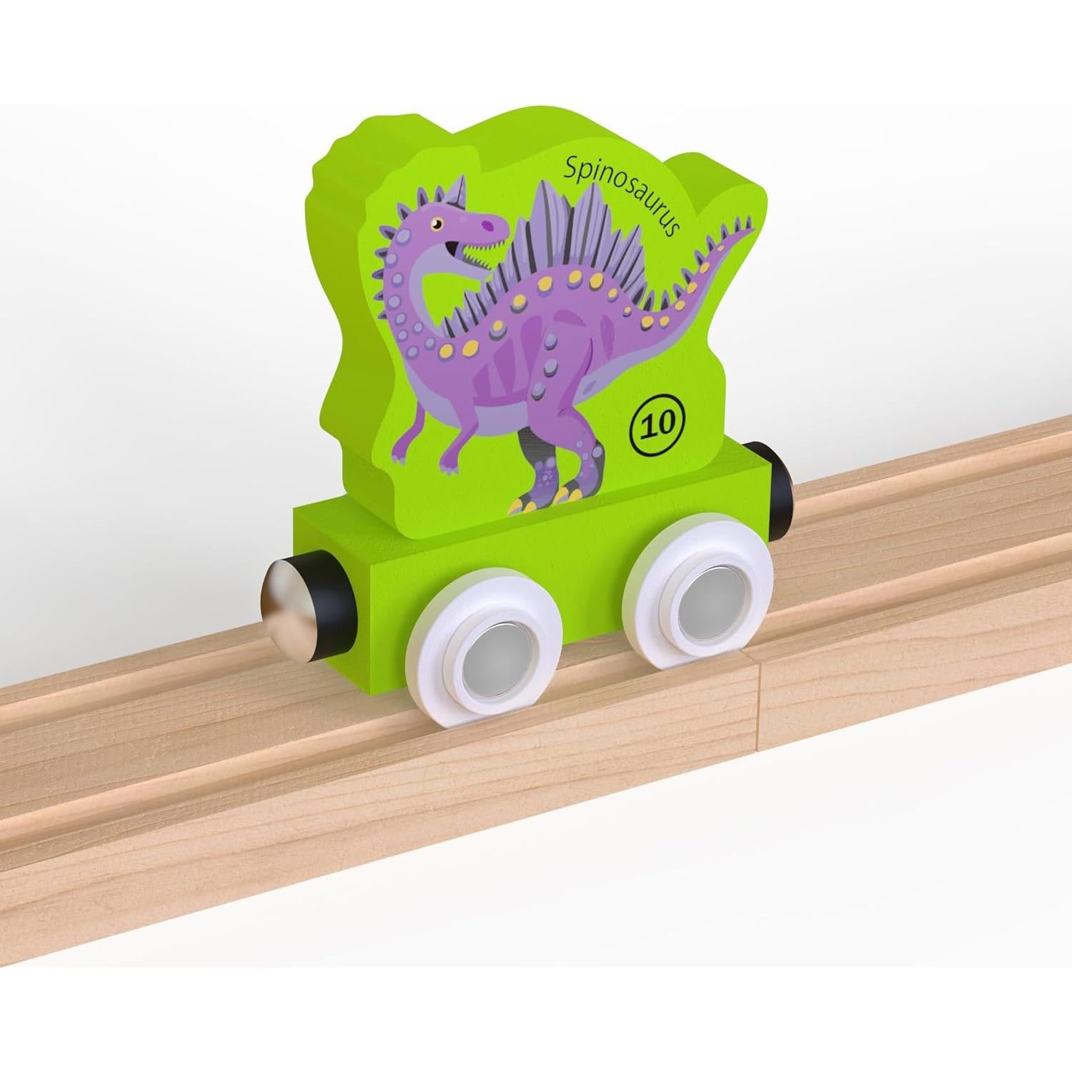 Juego de Tren de Madera Dinosaurio ORBRIUM con Números y Formas