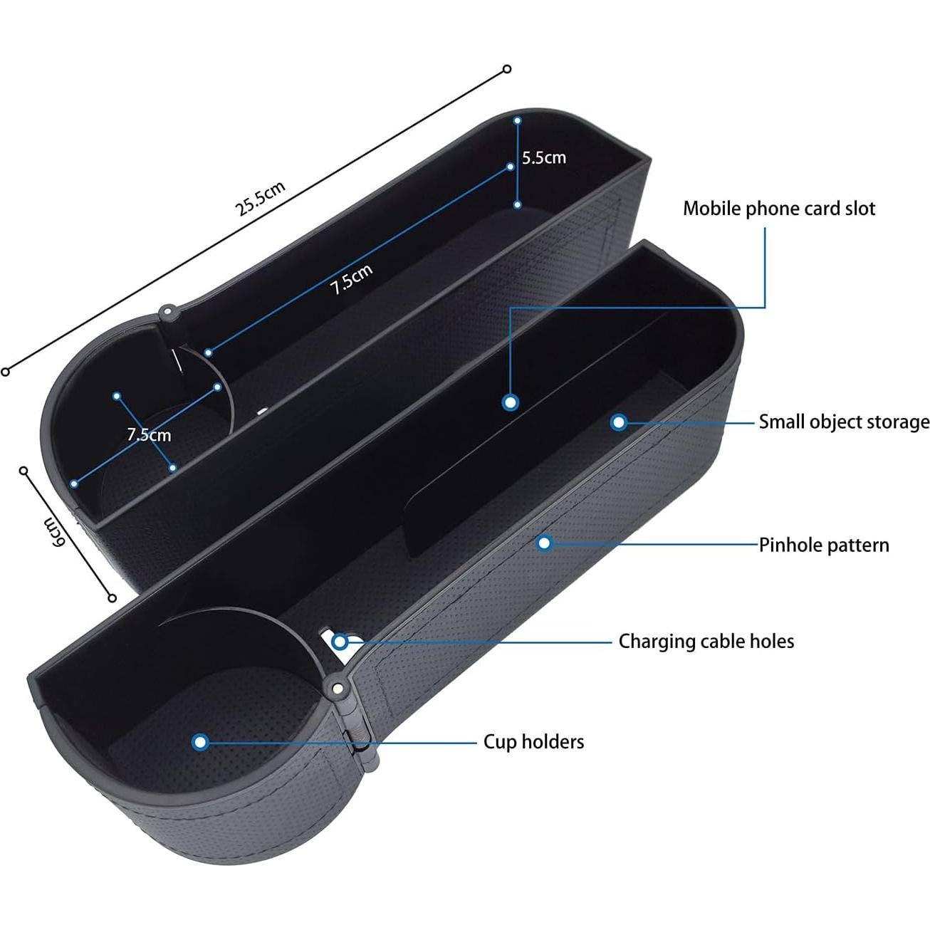 Organizador de Asiento de Coche BAILISI Negro con Portavasos