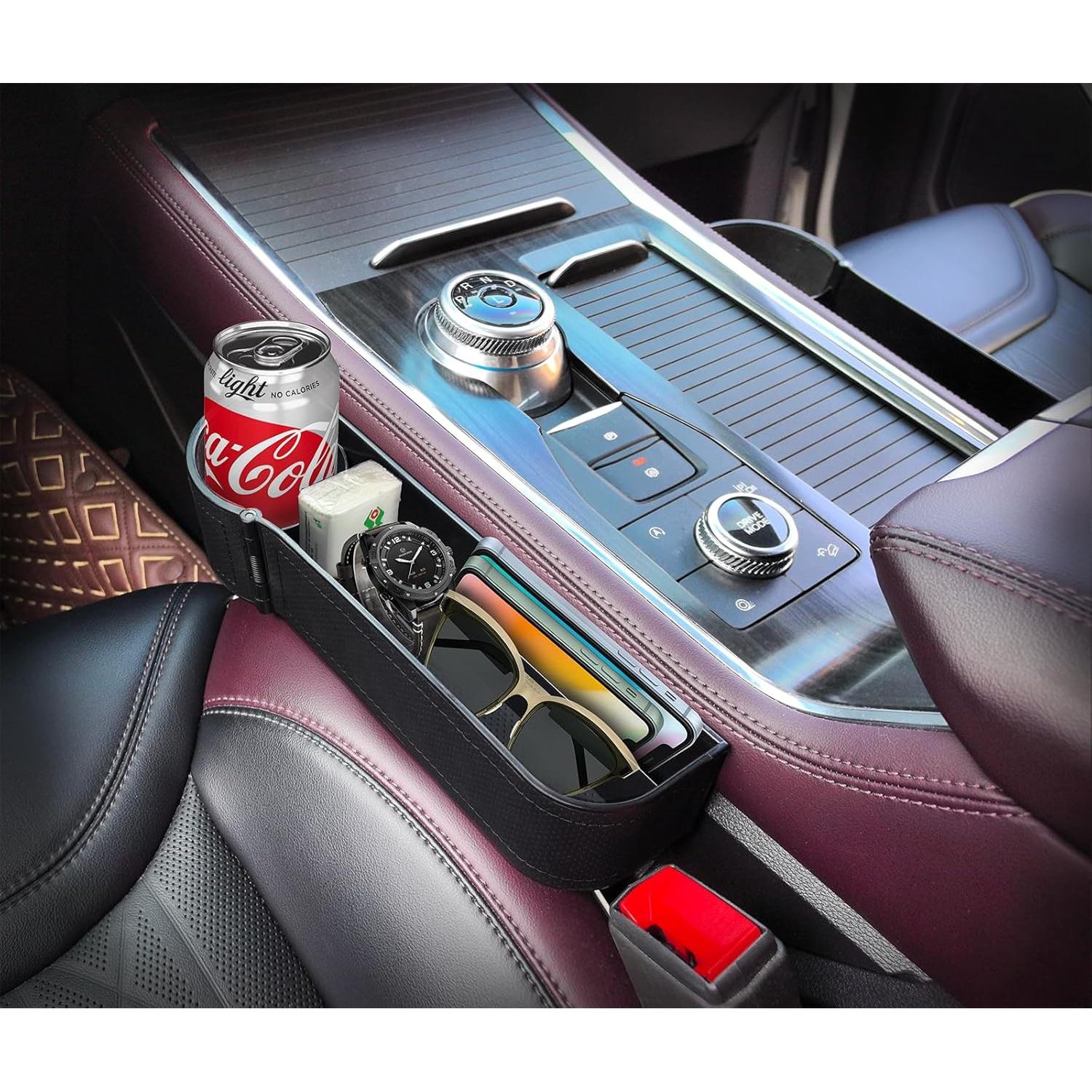 Organizador de Asiento de Coche BAILISI Negro con Portavasos