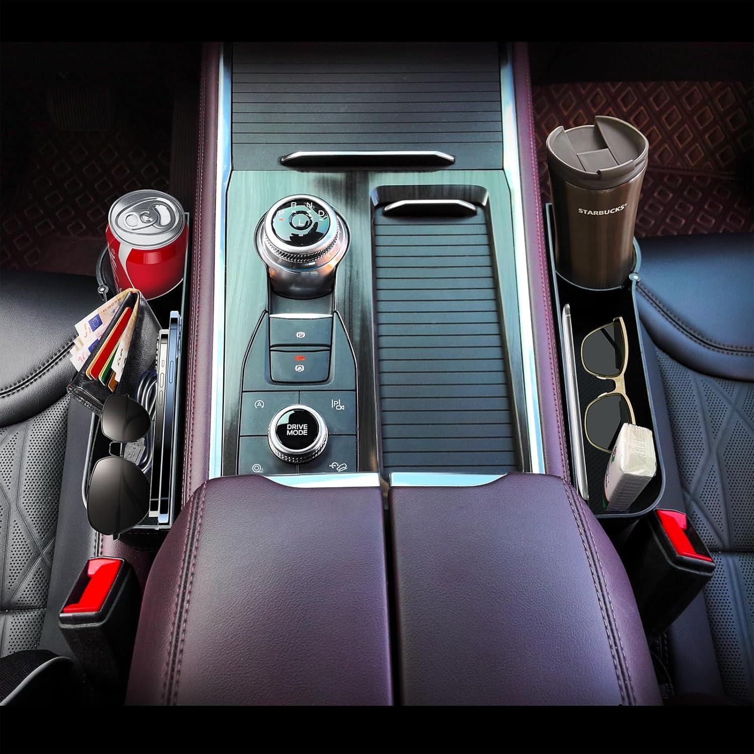 Organizador de Asiento de Coche BAILISI Negro con Portavasos