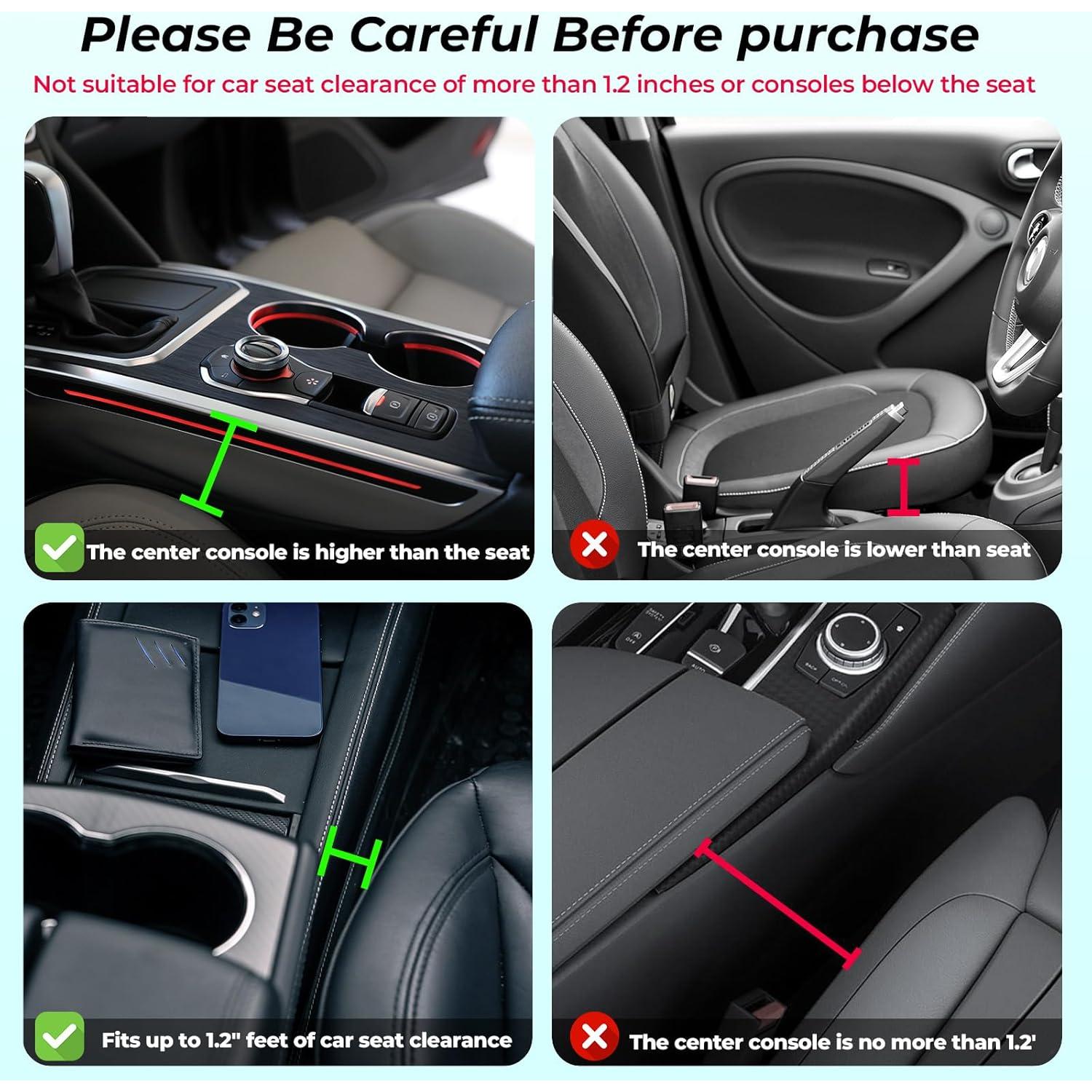 Organizador de Espacio entre Asientos Aizvo - Cuero Negro - 2 Paquetes