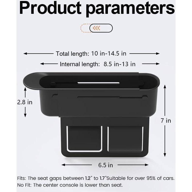Relleno de Espacio entre Asientos de Coche KALEBEE Ajustable 21.5-33 cm