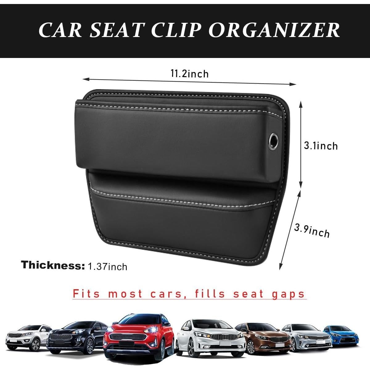 Organizador de Espacio entre Asientos Kewucn - Cuero Sintético Negro