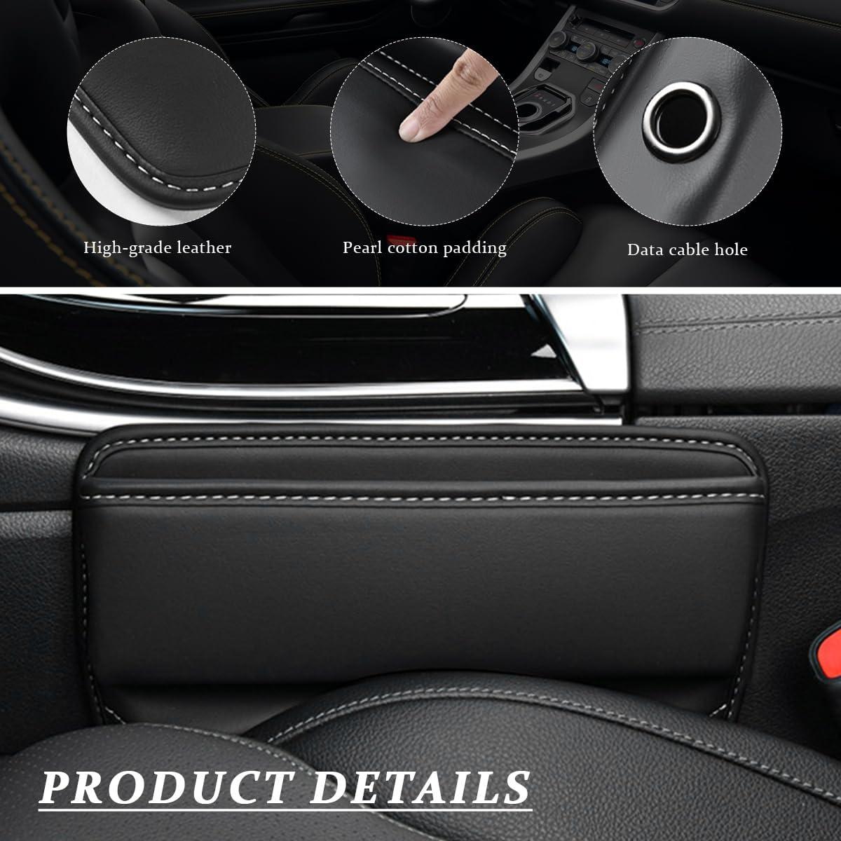 Organizador de Espacio entre Asientos Kewucn - Cuero Sintético Negro