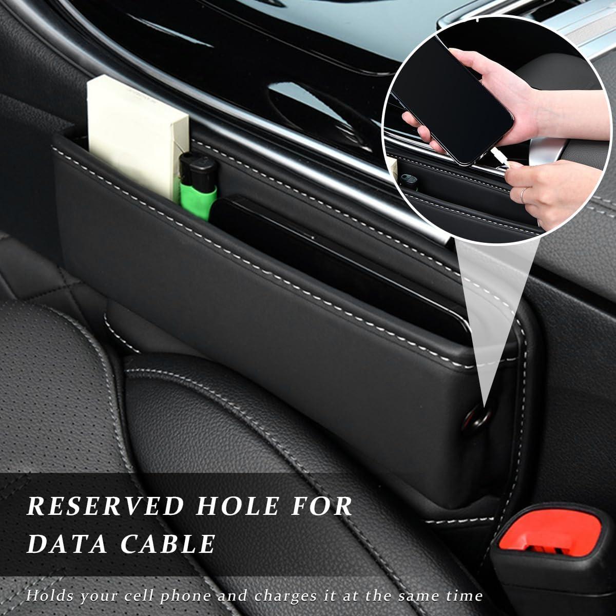 Organizador de Espacio entre Asientos Kewucn - Cuero Sintético Negro