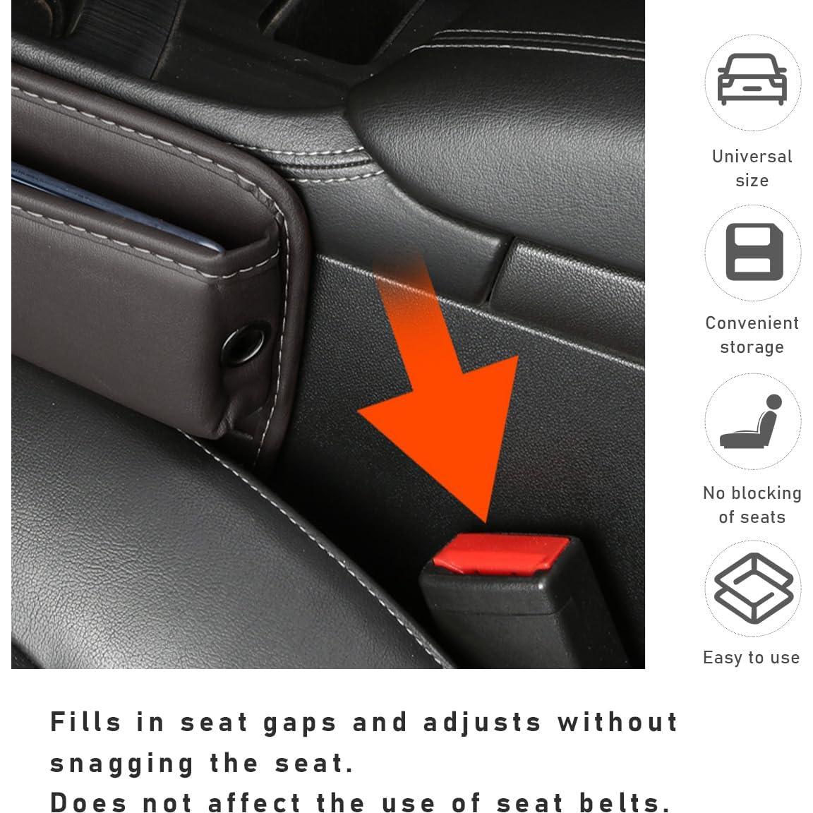 Organizador de Espacio entre Asientos Kewucn - Cuero Sintético Negro