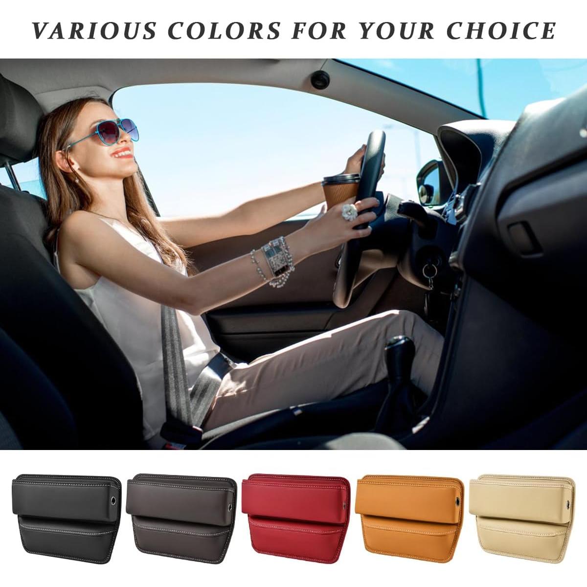 Organizador de Espacio entre Asientos Kewucn - Cuero Sintético Negro