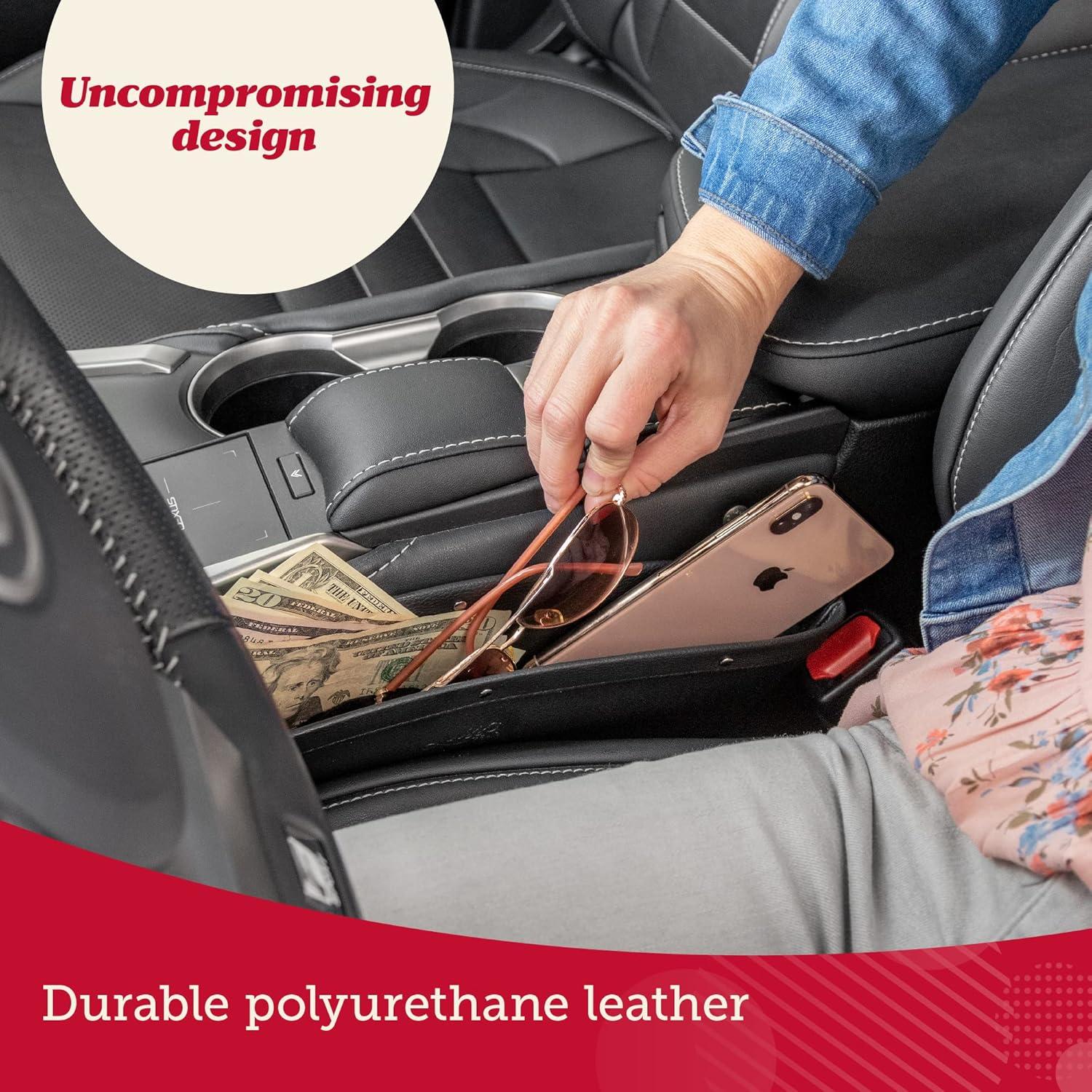 Organizador de Espacio entre Asientos Lusso Gear 2-Pack - Cuero Sintético Gris