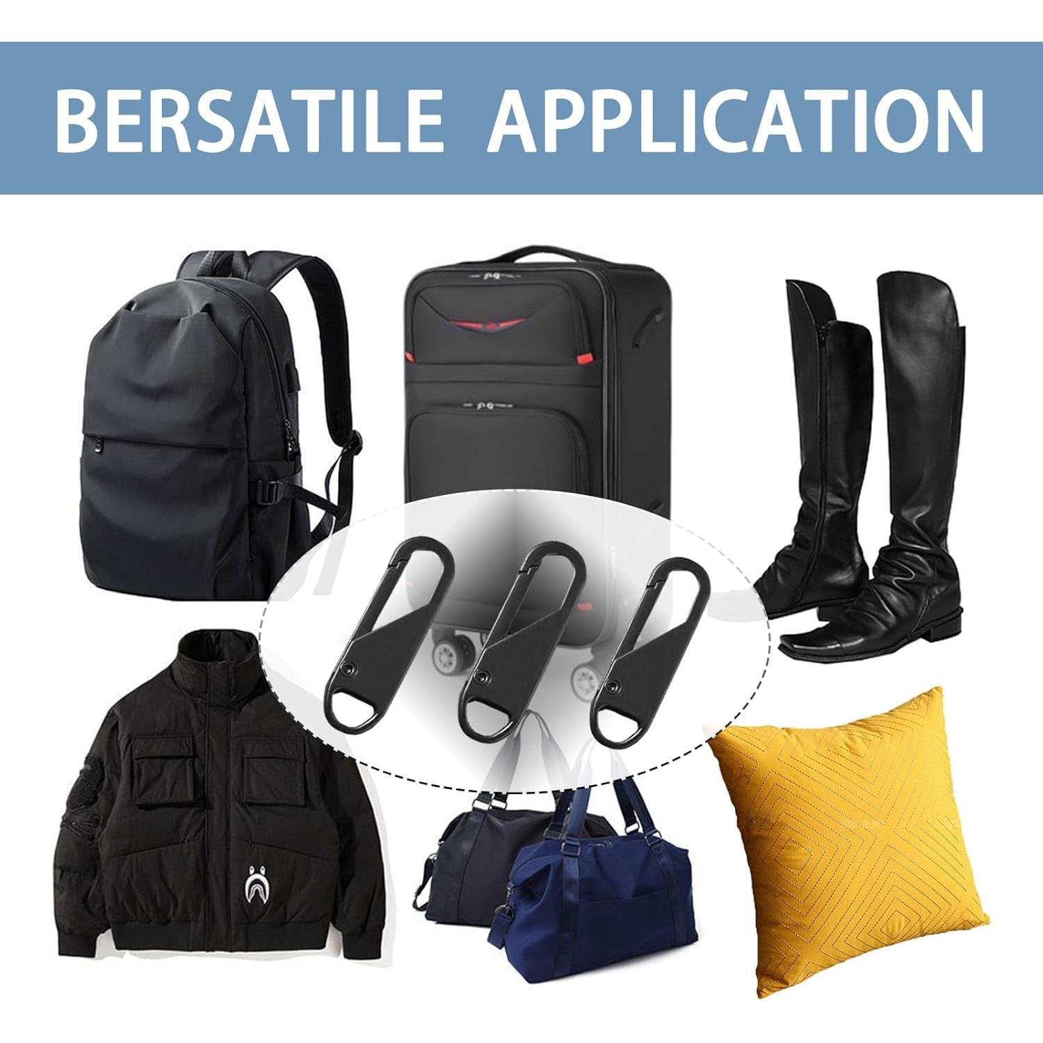 Tiradores de Cremallera Deoward 6 PCS Metal Negro 36mm