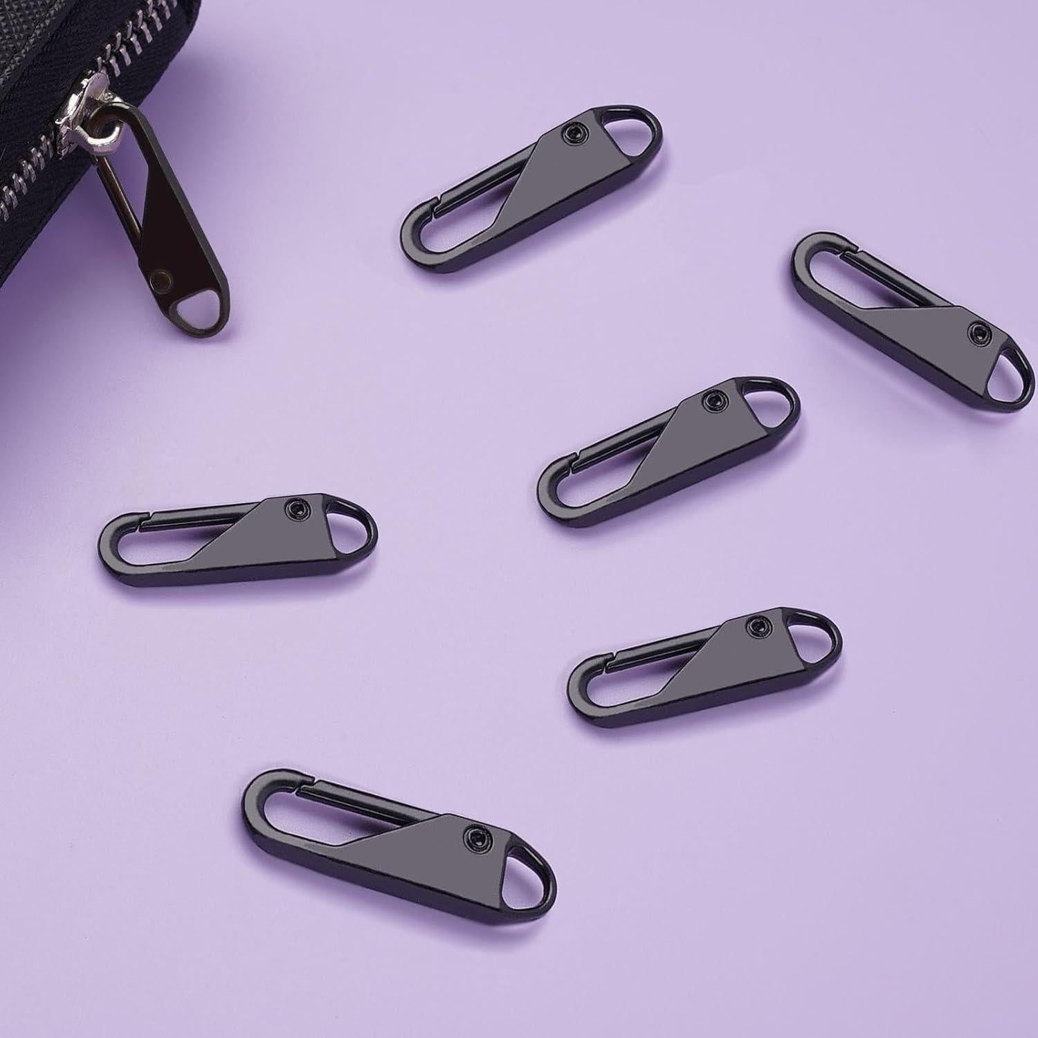 Tiradores de Cremallera Deoward 6 PCS Metal Negro 36mm