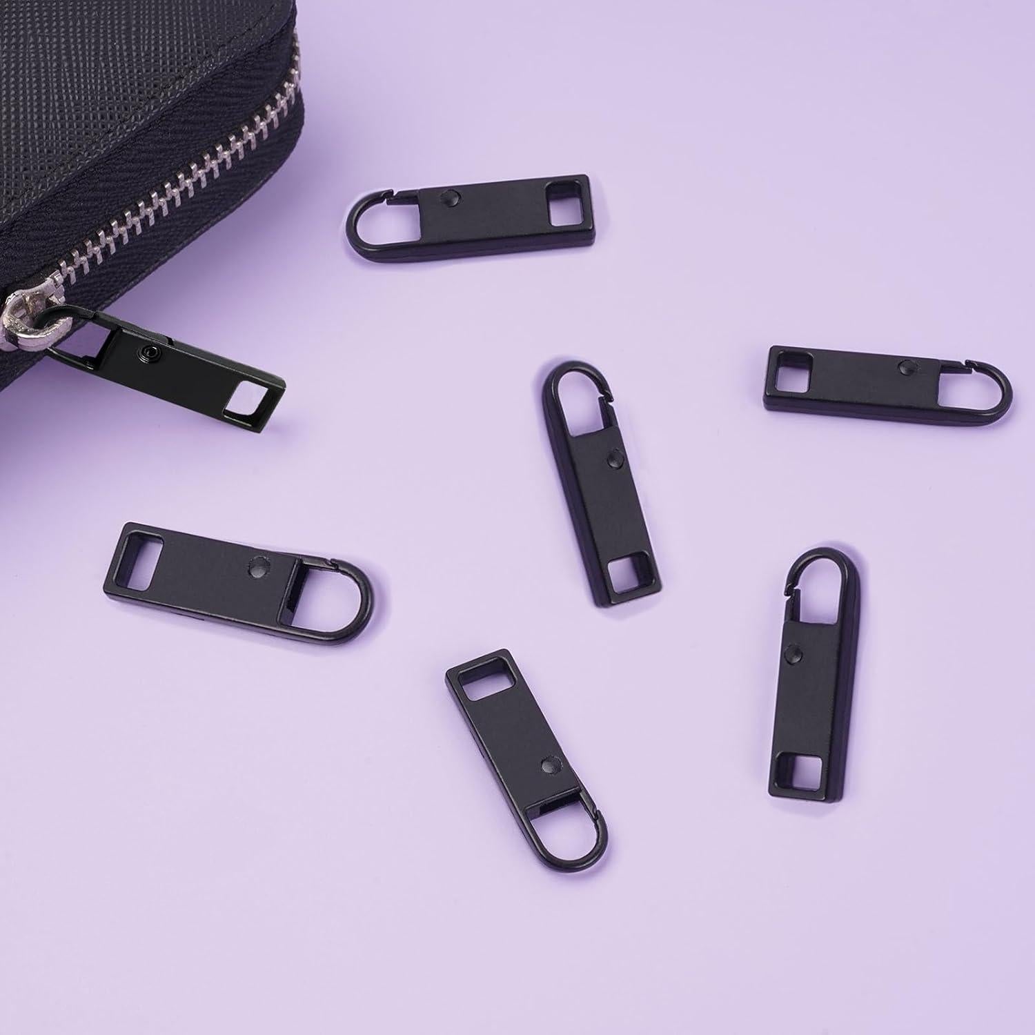 Tiradores de Cremallera Deoward Metal 6 PCS Reemplazo Negro