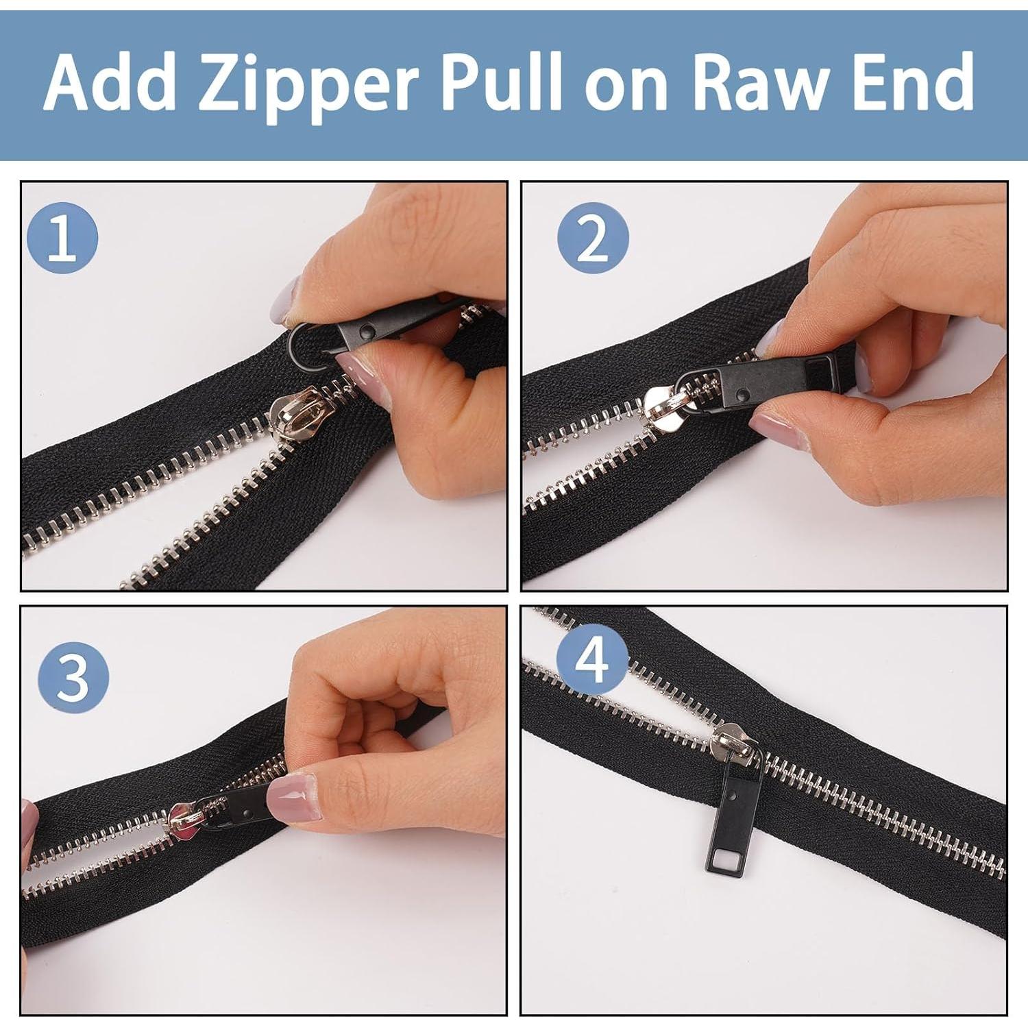 Tiradores de Cremallera Deoward Metal 6 PCS Reemplazo Negro