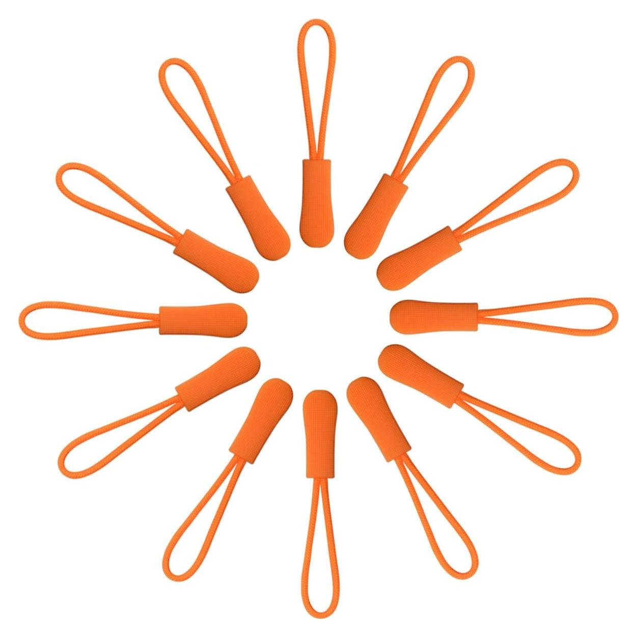 20 Tiradores de Cremallera de Nylon Naranja - Reemplazo Universal