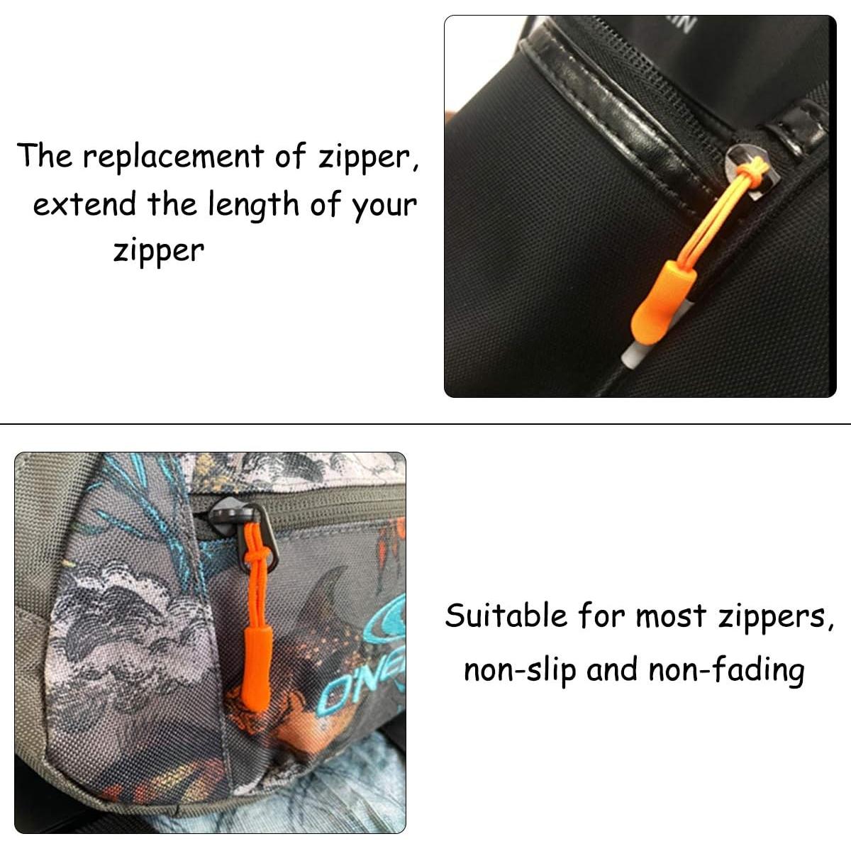 20 Tiradores de Cremallera de Nylon Naranja - Reemplazo Universal