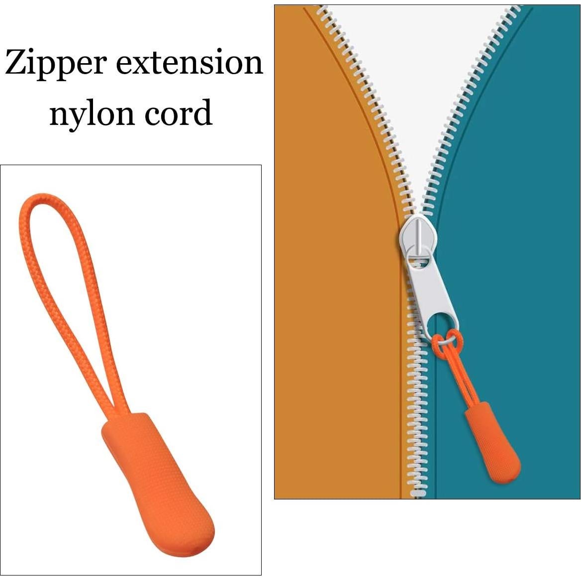 20 Tiradores de Cremallera de Nylon Naranja - Reemplazo Universal