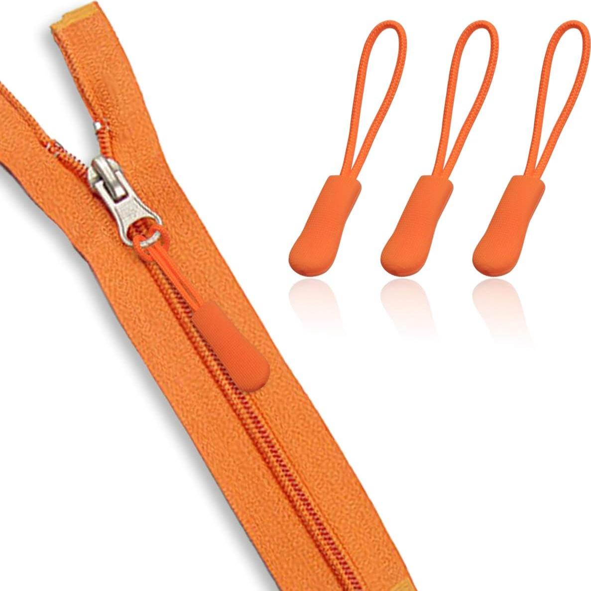 20 Tiradores de Cremallera de Nylon Naranja - Reemplazo Universal