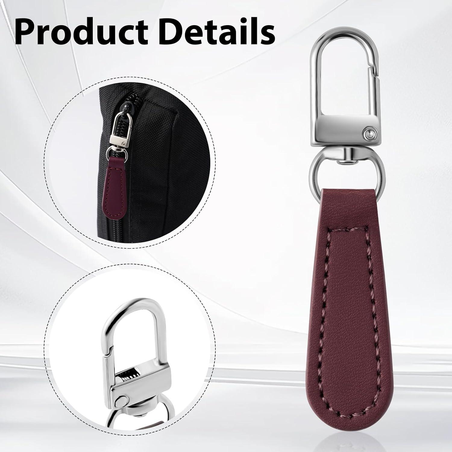 Tiradores de Cremallera Deoward con Mango de Cuero - 8 PCS