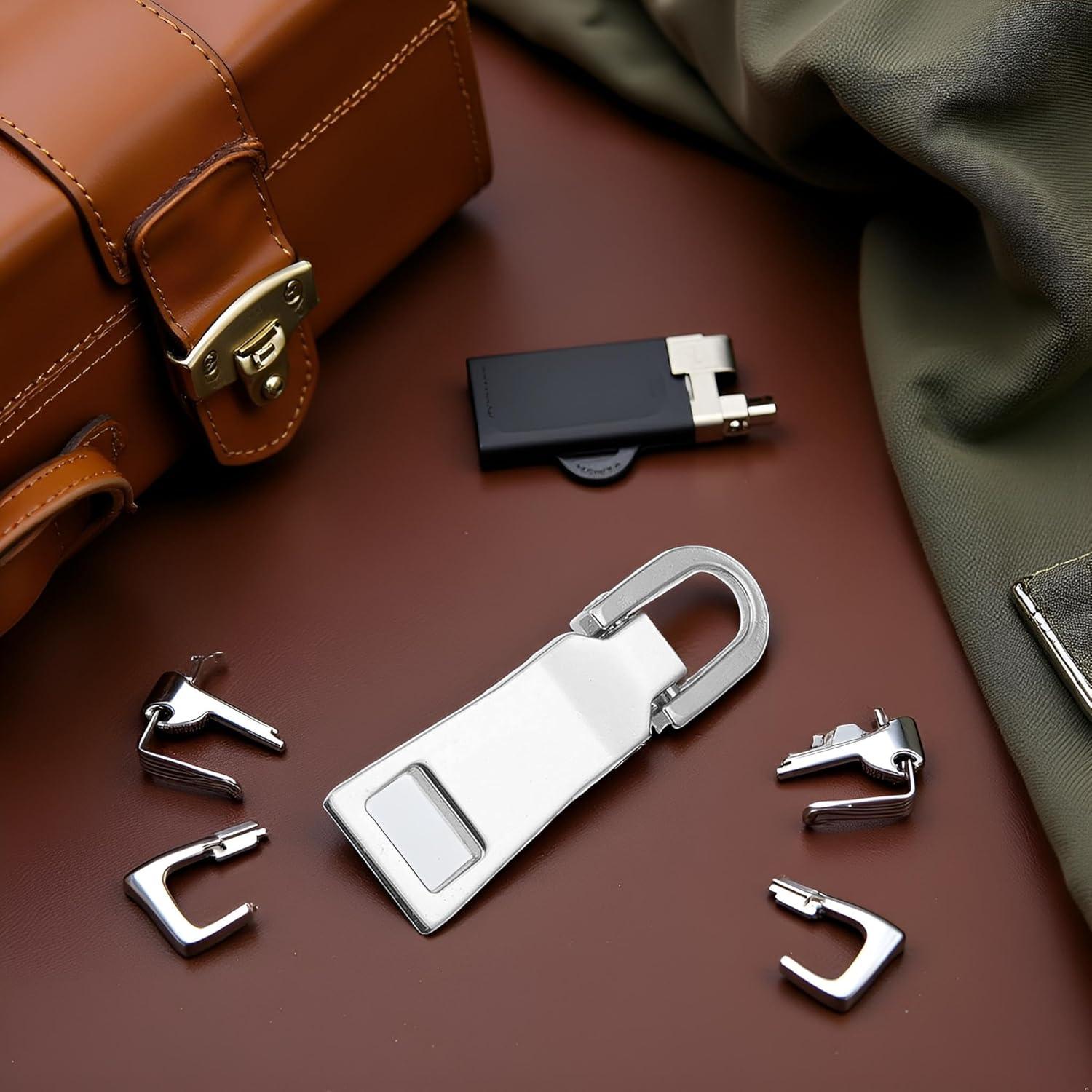 Kit de Reemplazo de Tiradores de Cremallera WLngtv - Plateado