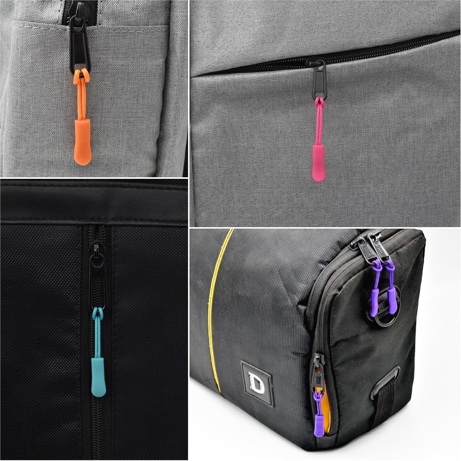 120 Pcs Tiradores de Cremallera Nylon SHRJ 12 Colores 65mm