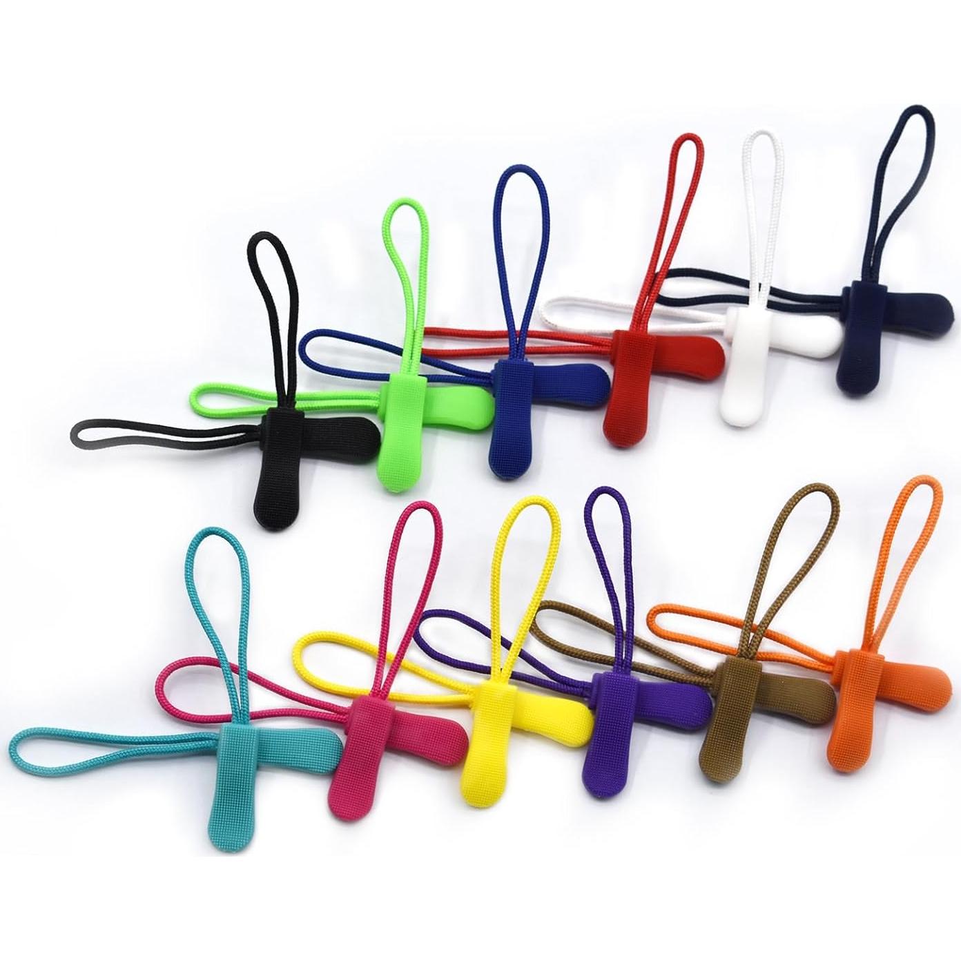 120 Pcs Tiradores de Cremallera Nylon SHRJ 12 Colores 65mm