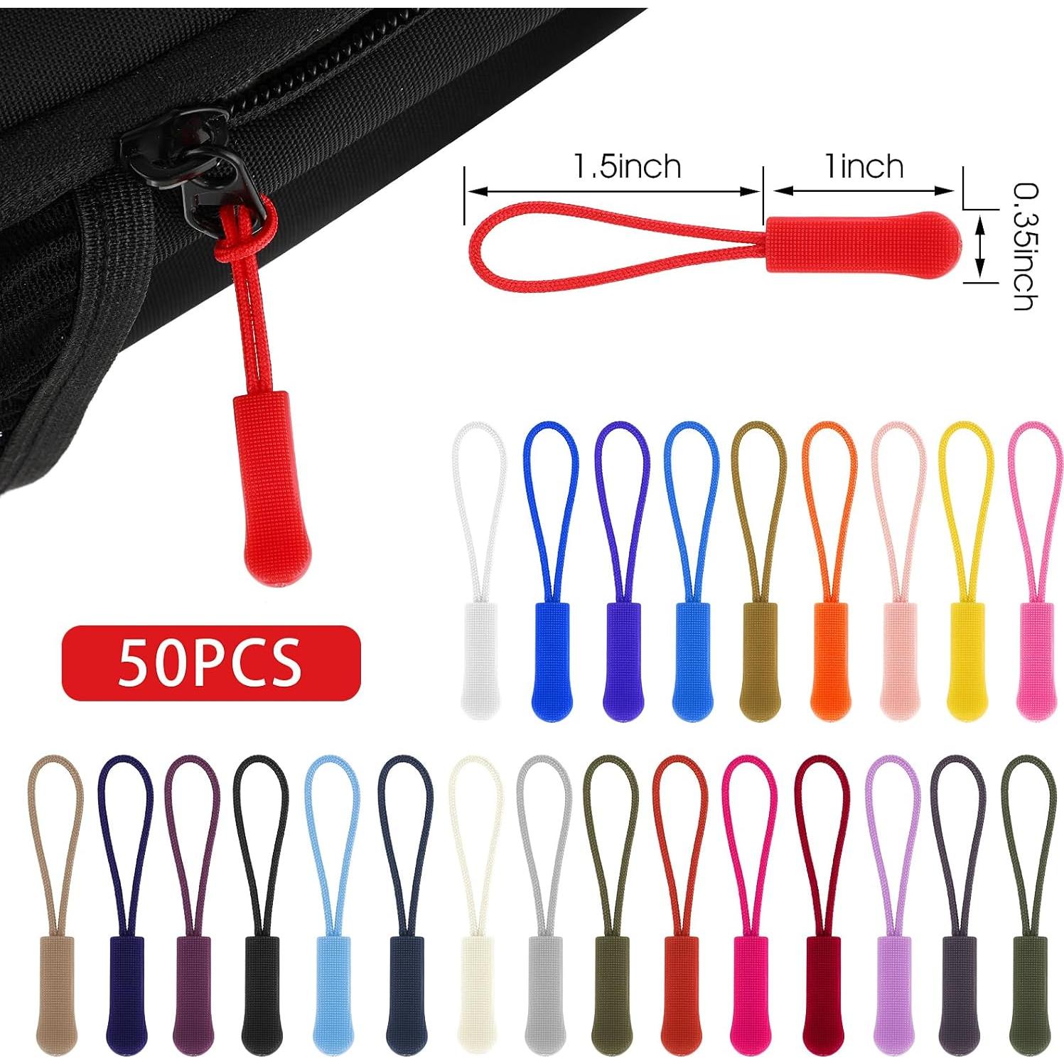 50 Piezas Reemplazo Tiradores de Cremallera Multicolor Bremorou