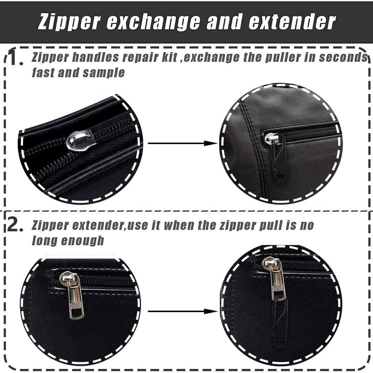 Kit de Reparación de Cremalleras PAPOLGO - 4 Piezas Metal Negro