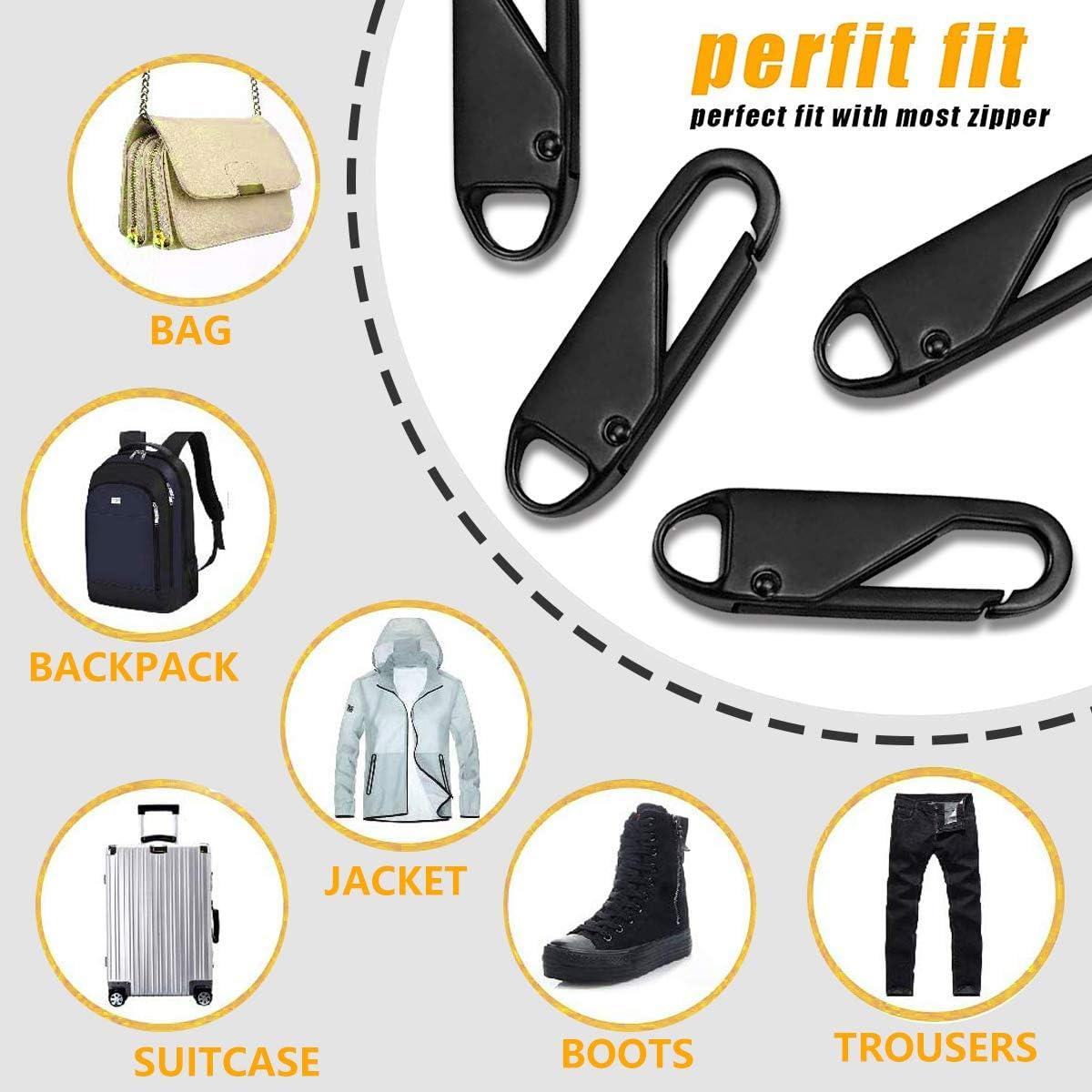 Kit de Reparación de Cremalleras PAPOLGO - 4 Piezas Metal Negro