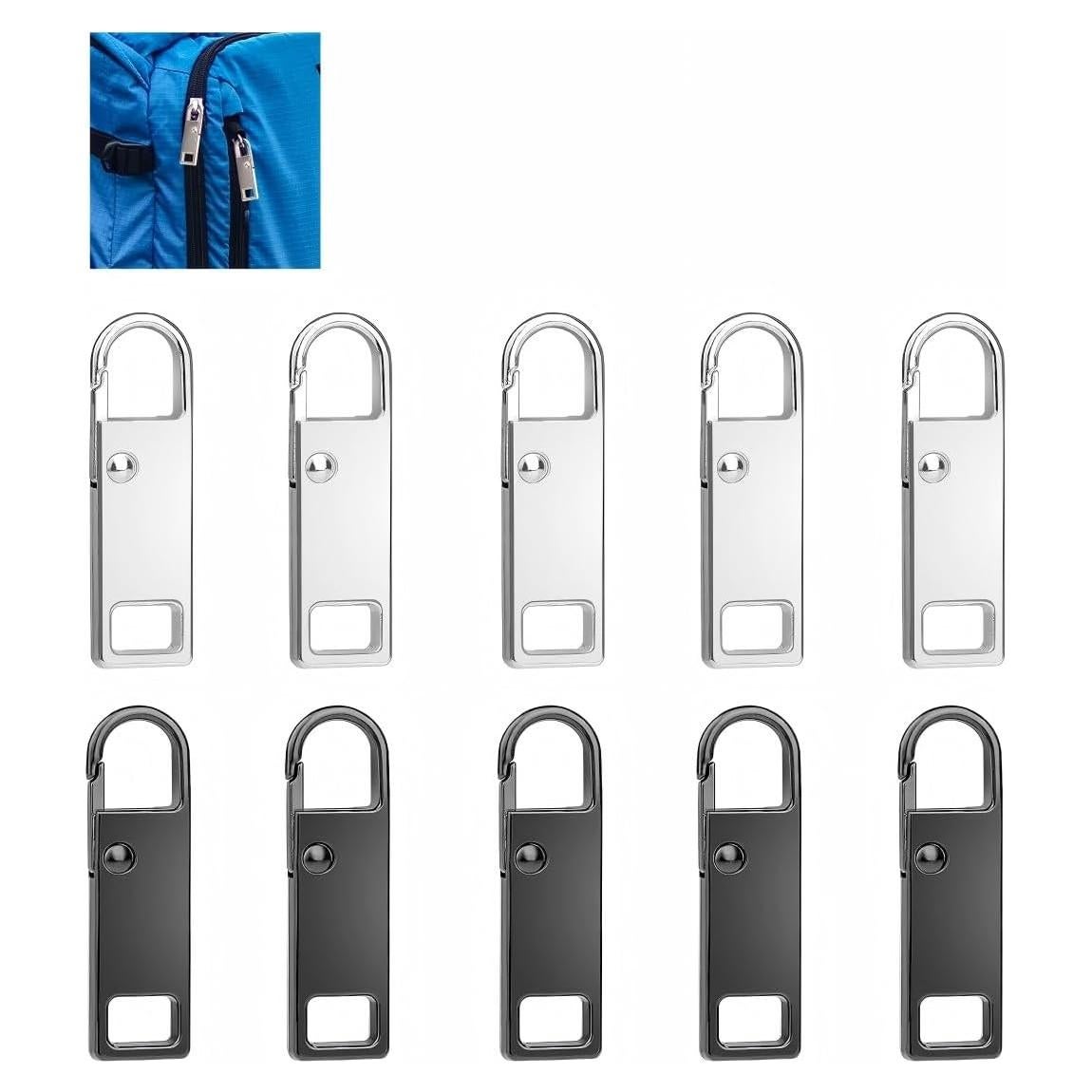 10 Piezas Tiradores de Cremallera Metal ZenithFast 3.7cm