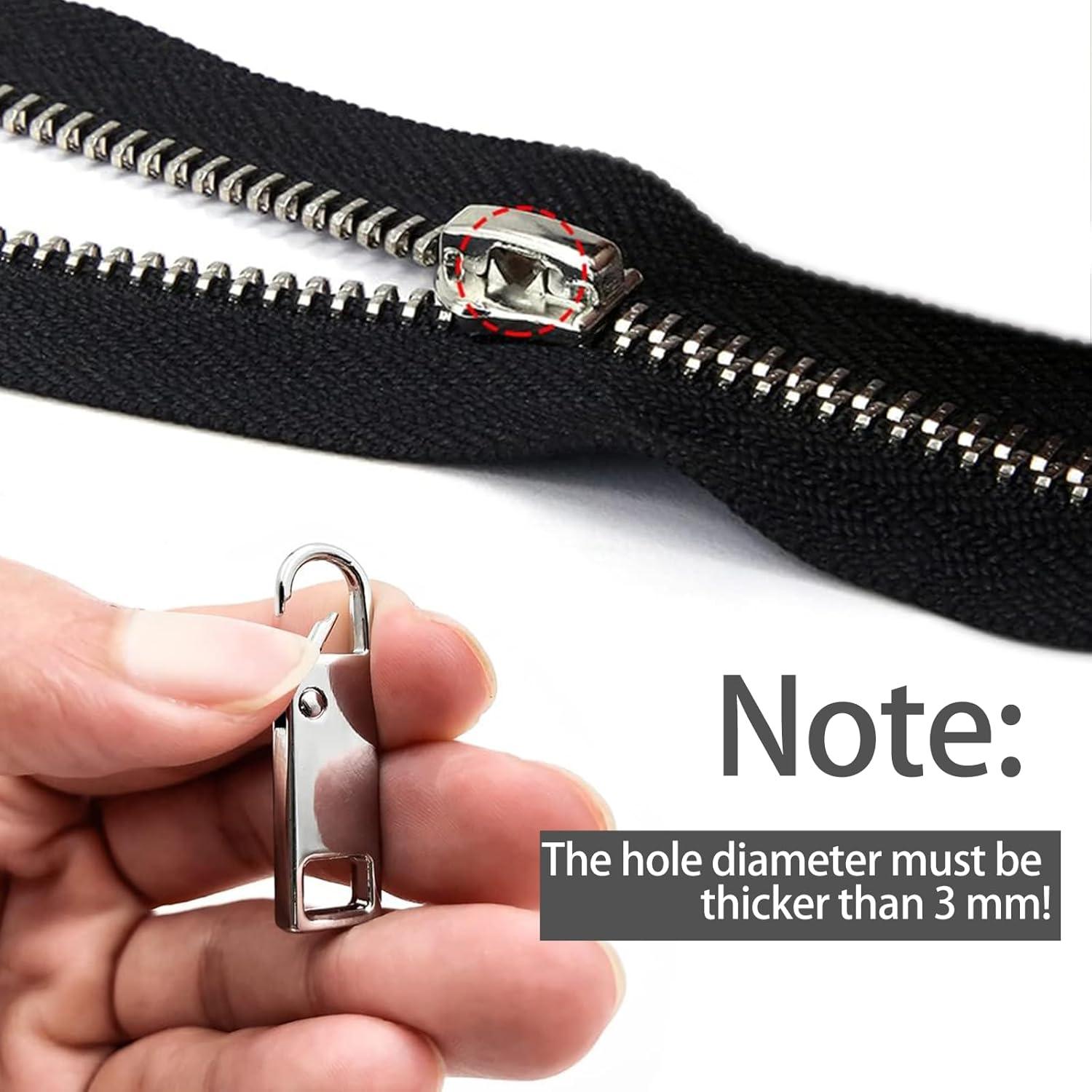 10 Piezas Tiradores de Cremallera Metal ZenithFast 3.7cm