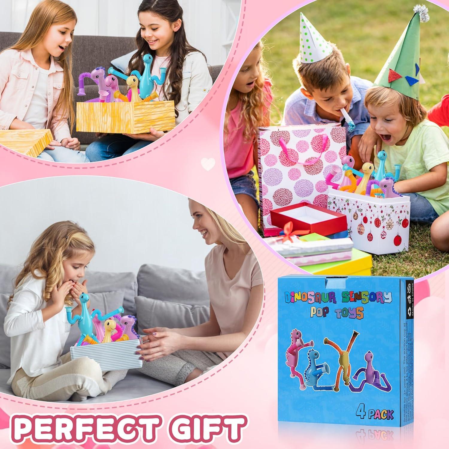 Tuberías LED Dinosaurio Witmelt - Juguetes Antiestrés 4 Pzas