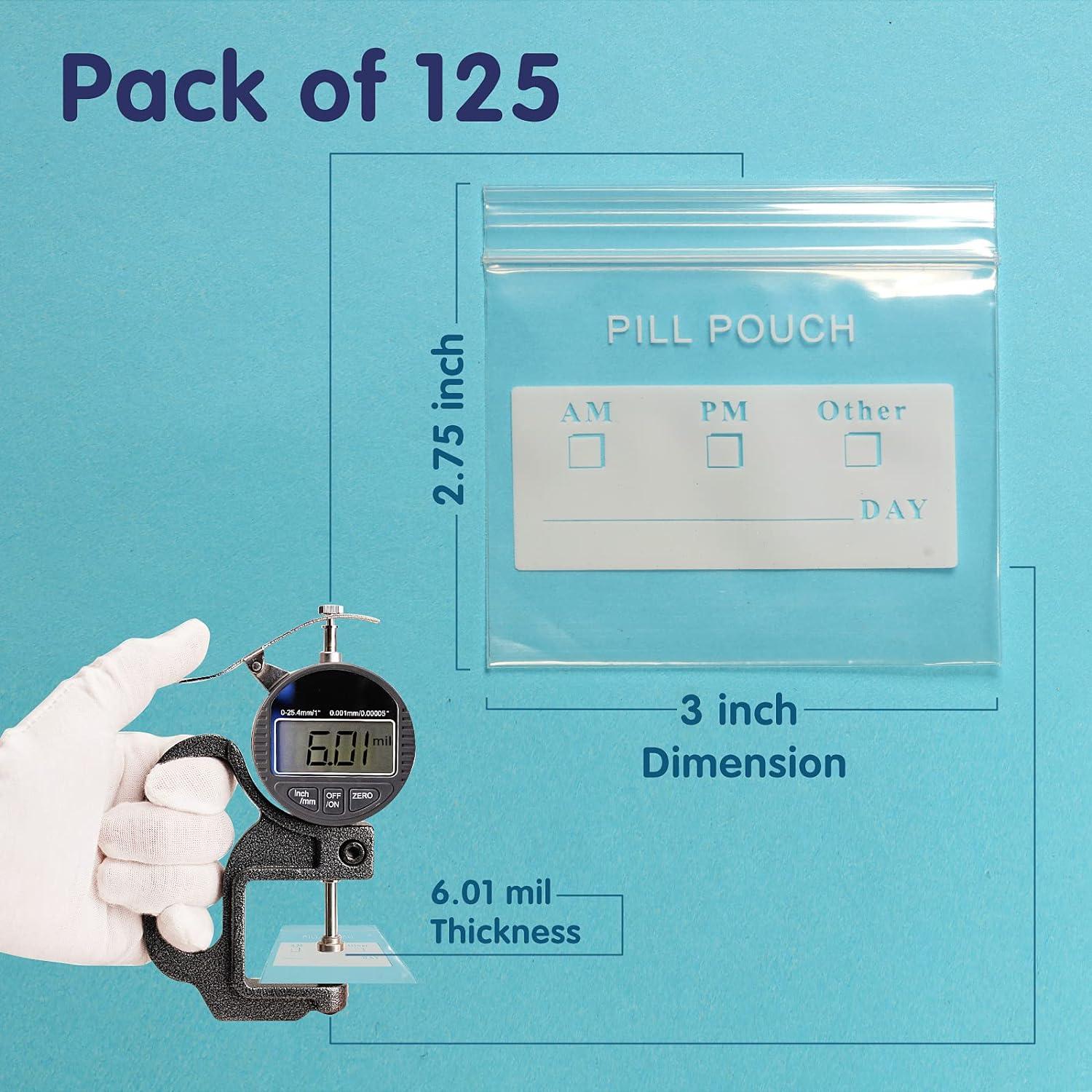 250 Bolsas de Pastillas Ziplock MZRoyal 6 Mil Sin BPA 7.62x6.99cm