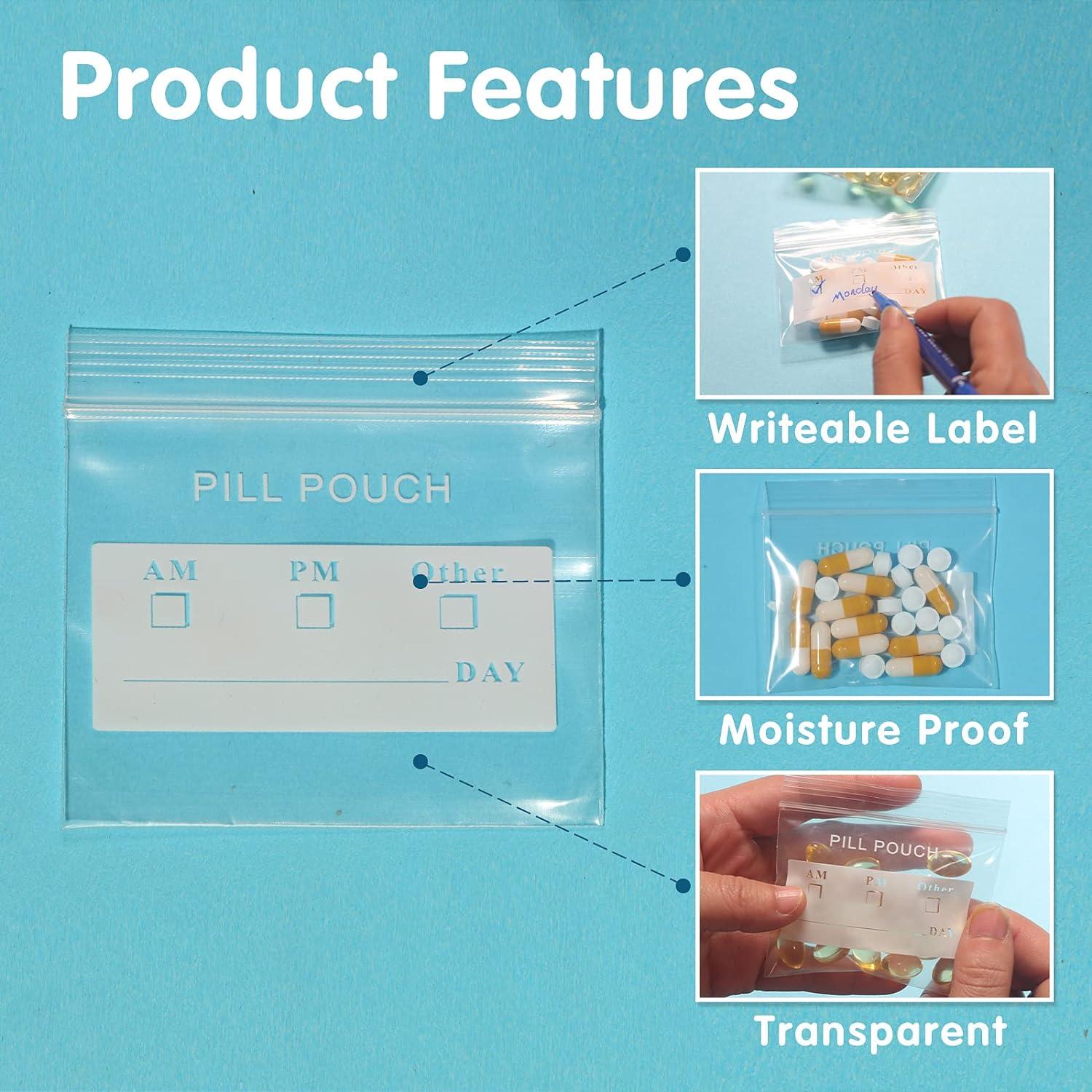 250 Bolsas de Pastillas Ziplock MZRoyal 6 Mil Sin BPA 7.62x6.99cm