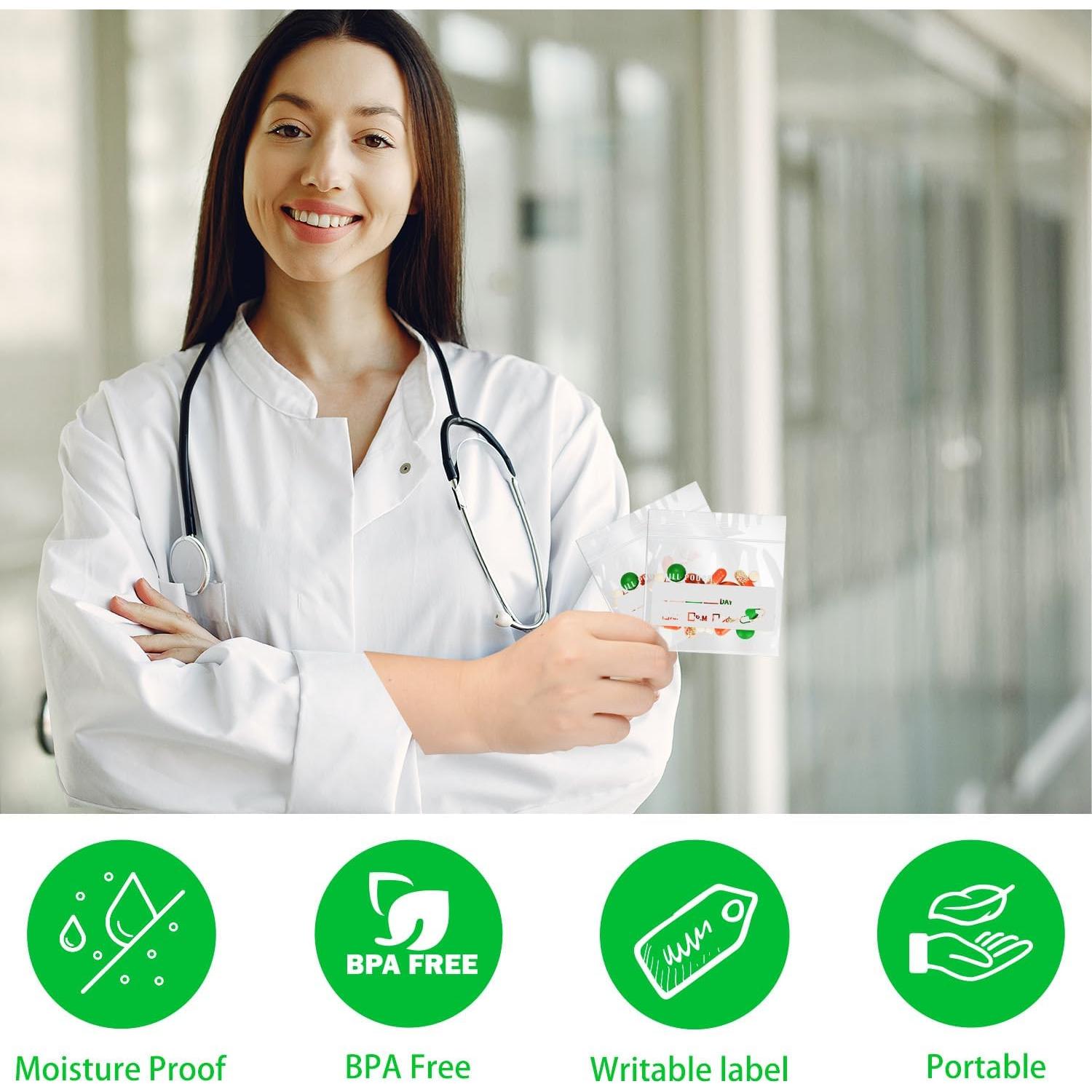 Bolsas de Píldoras Reutilizables Urekt 120 Unidades 7.6x7 cm