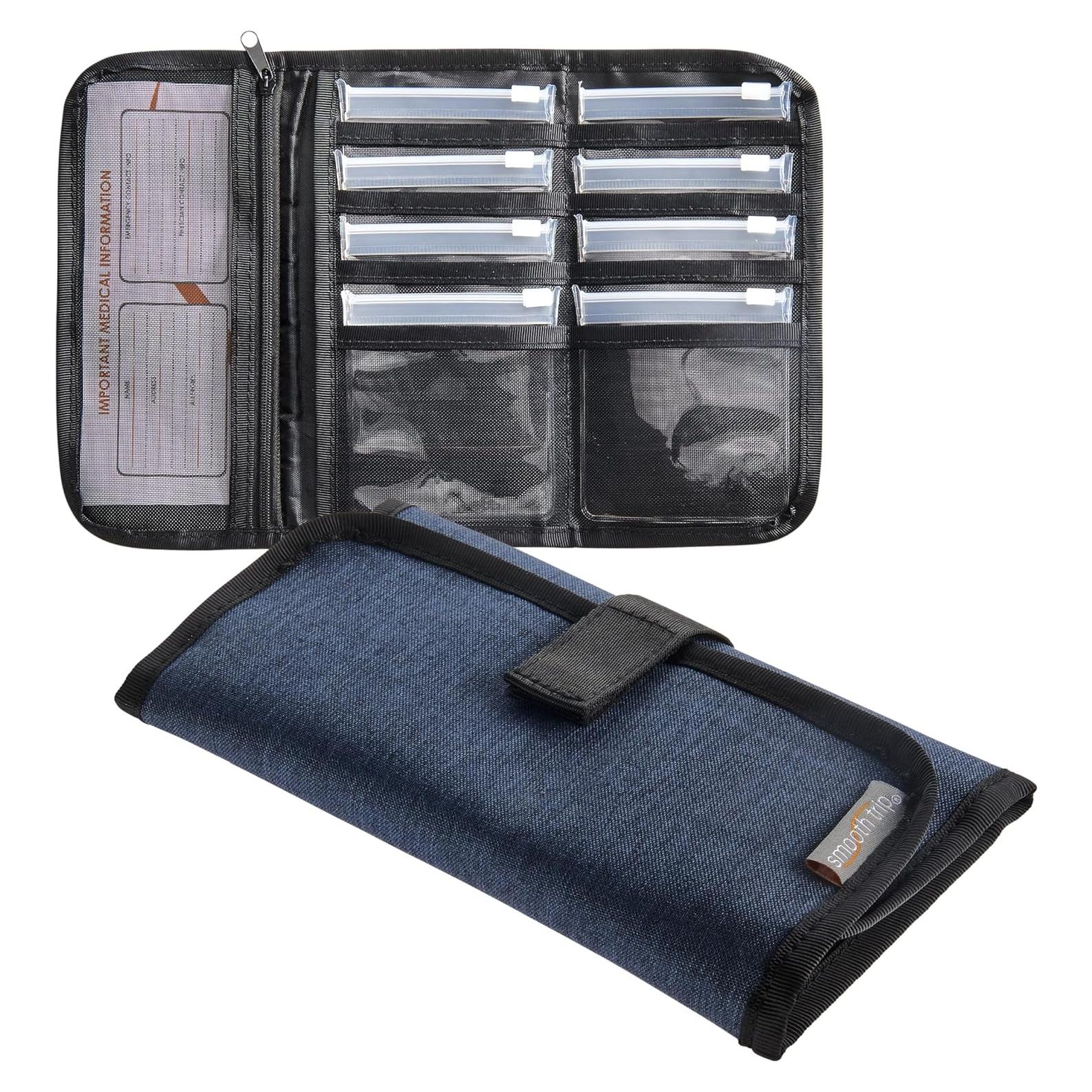 Organizador de Pastillas Plegable Smooth Trip con 8 Bolsas Grado Alimenticio