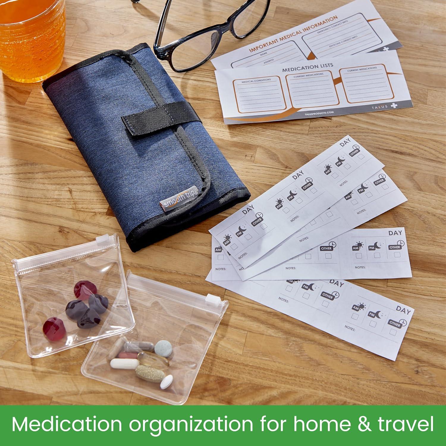 Organizador de Pastillas Plegable Smooth Trip con 8 Bolsas Grado Alimenticio