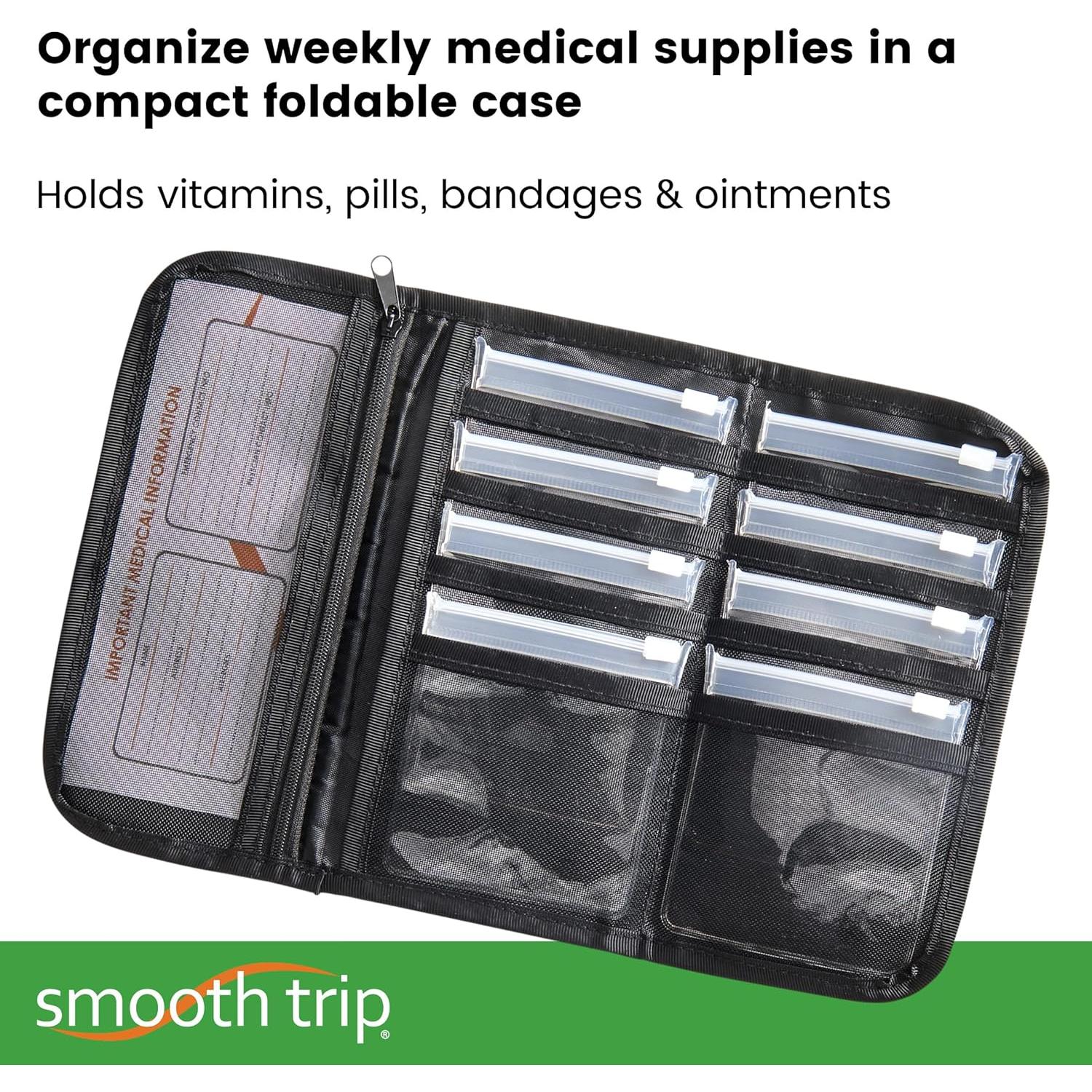 Organizador de Pastillas Plegable Smooth Trip con 8 Bolsas Grado Alimenticio